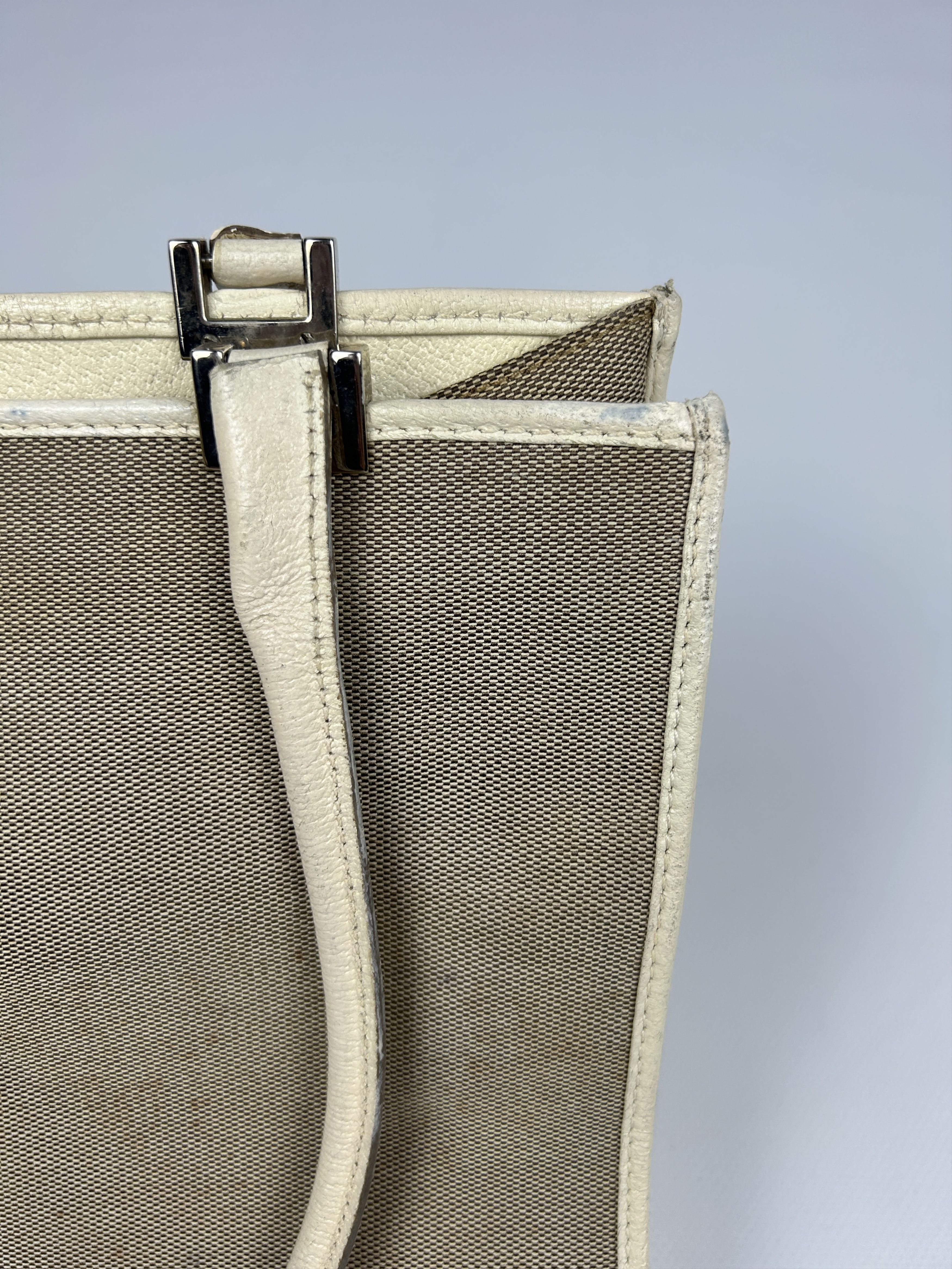 Gucci Vtg Gucci jackie line canvas tote bag with leather trim Size ONE SIZE - 13 Thumbnail