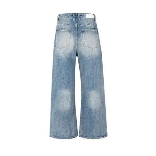 Japanese Brand Hip hop pattern washed jeans trousers straight baggy style Size US 34 / EU 50 - 3 Thumbnail