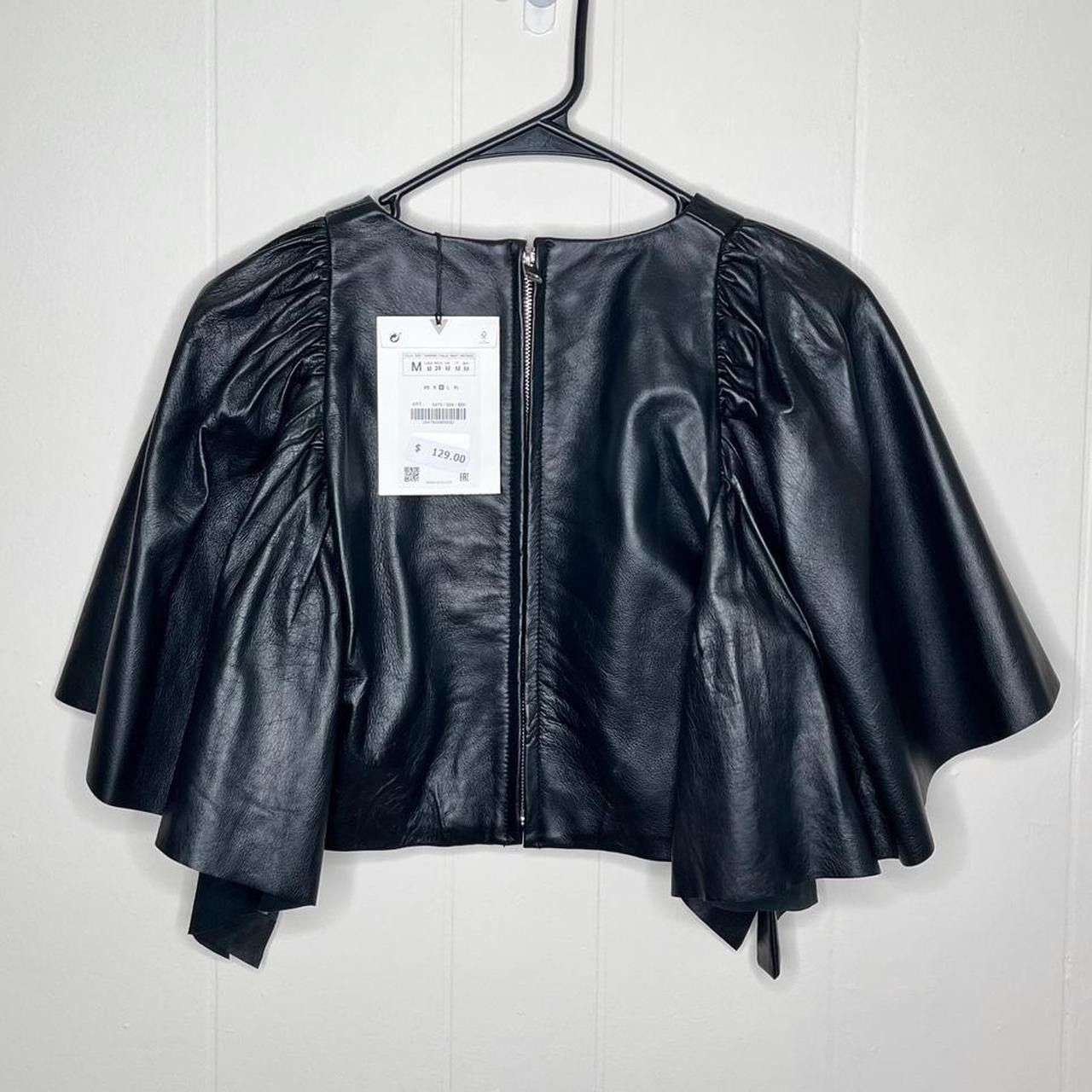 Japanese Brand Real Leather Cropped Top 🖤➕ Size XS / US 0-2 / IT 36-38 - 4 Thumbnail