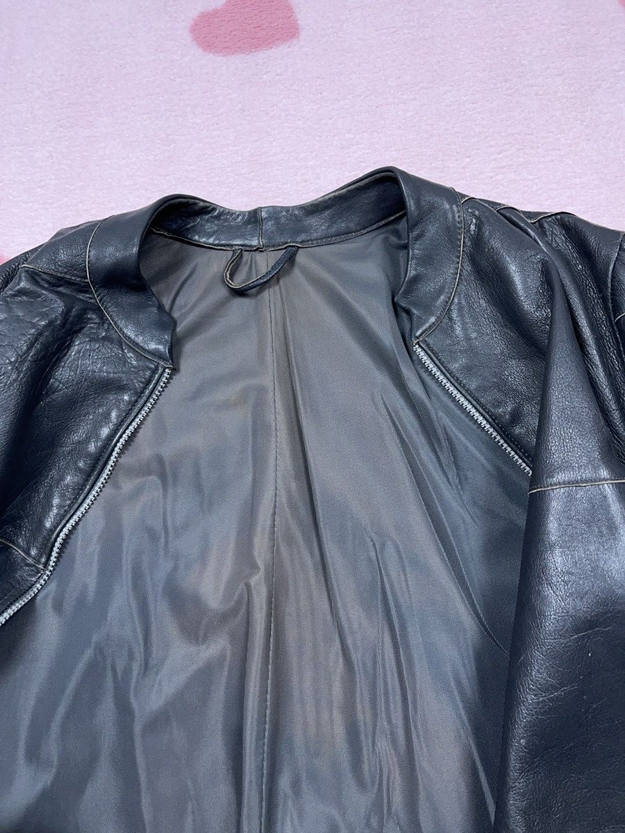 Japanese Brand × Vintage ➕ vintage gray submariner style 80s sick fit leather jacket Size US M / EU 48-50 / 2 - 8 Thumbnail