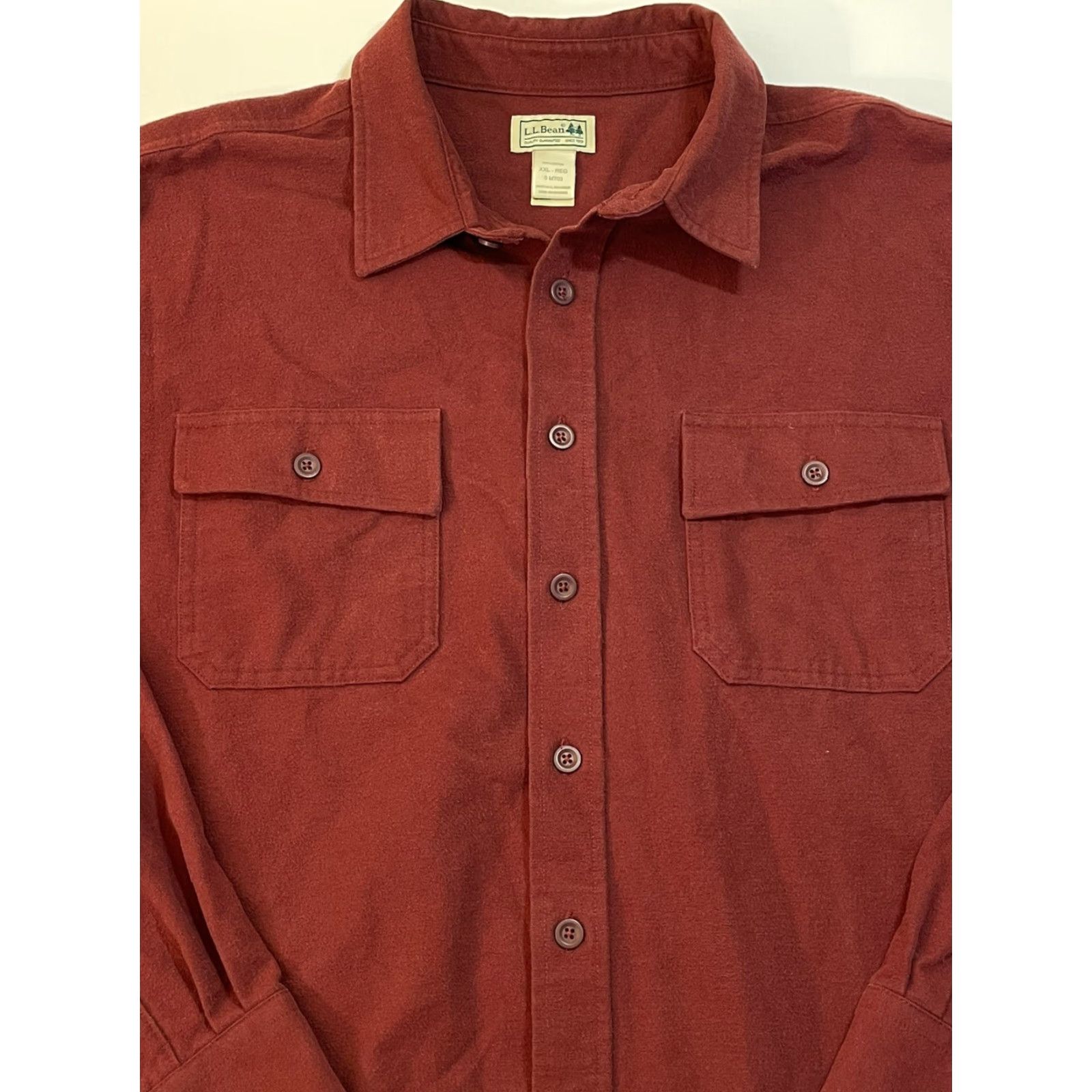Vintage VINTAGE L.L. Bean 90s Chamois Flannel Button Front Shirt XXL Red Outdoor Mens Size US XXL / EU 58 / 5 - 2 Thumbnail