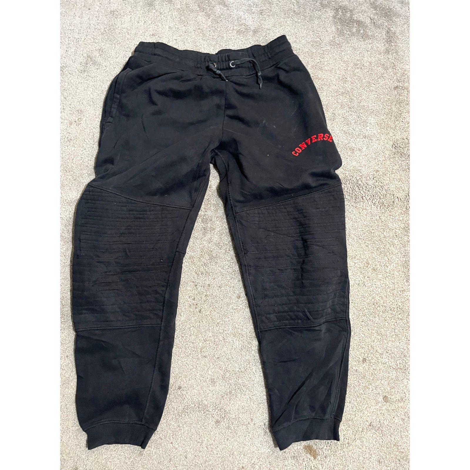 Converse Converse Joggers Mens Small Black Logo Graphic Sweatpants Size US 39 - 2 Thumbnail