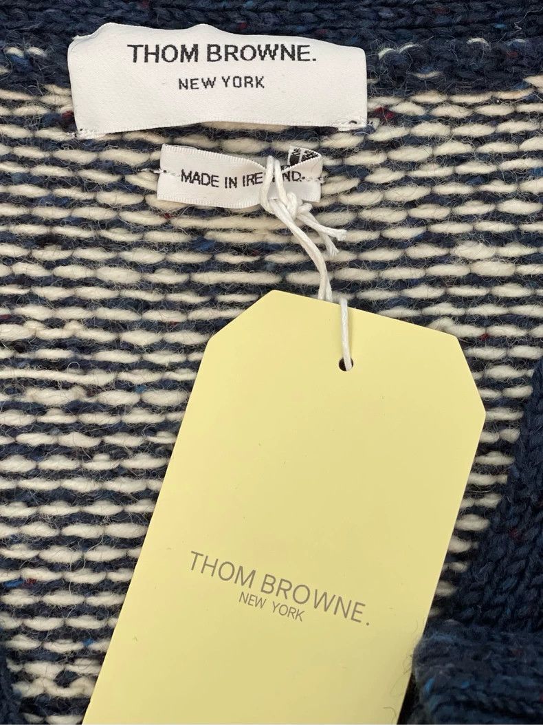 Thom Browne Thom browne Dark blue vintage jacquard four-striped wool ca Size US M / EU 48-50 / 2 - 5 Thumbnail