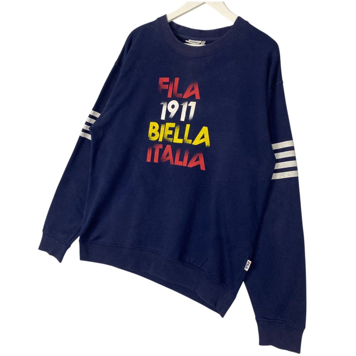 Vintage Vintage Fila Big Brand Crewneck Sweatshirt Blue Size M Size US M / EU 48-50 / 2 - 2 Thumbnail