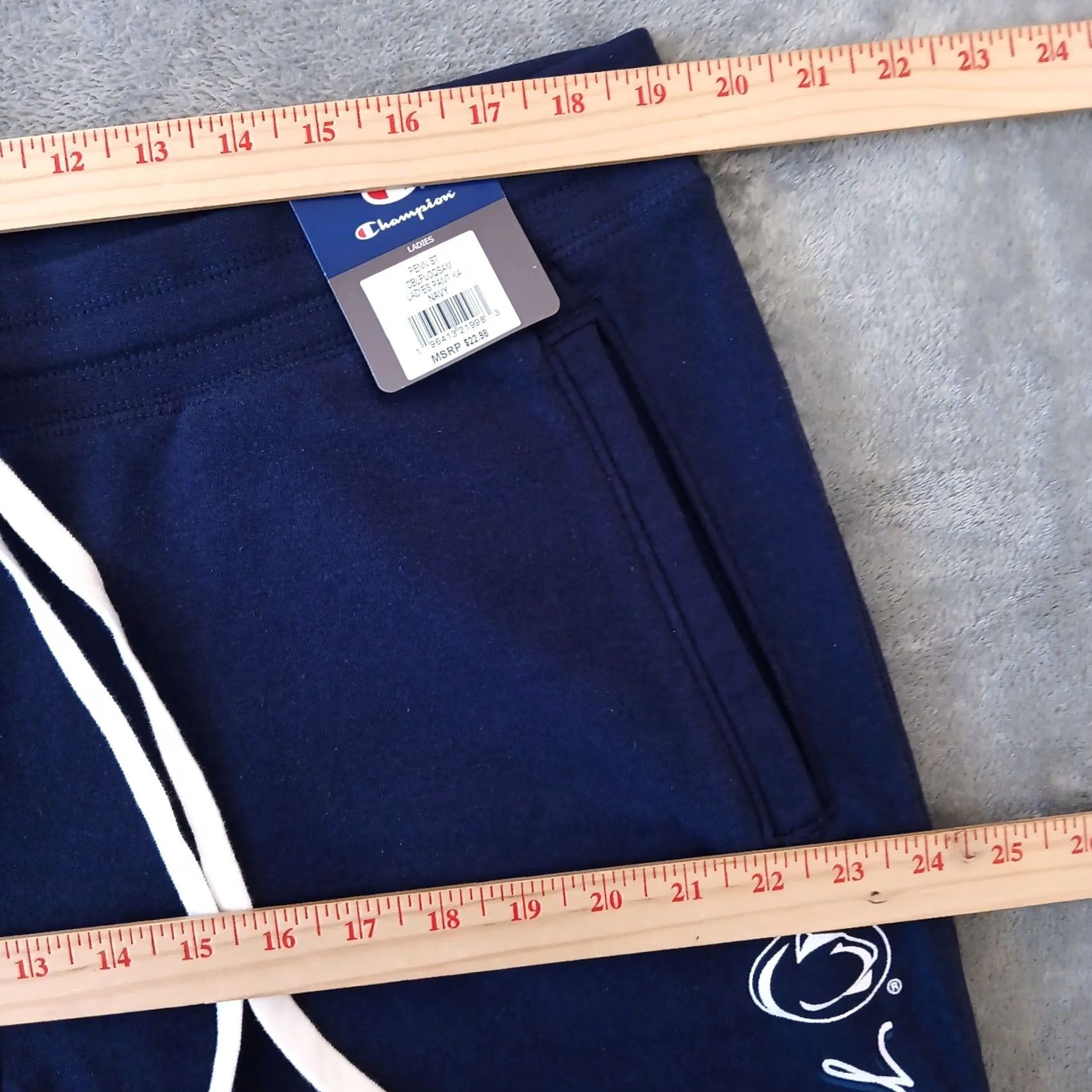 Champion Champion Sweatpants Women 2XL Blue Penn State Nittany Lions Logo Tapered Pockets Cotton Blend Drawstring 38x29 Adult Regular Size 40" / US 18 - 3 Thumbnail