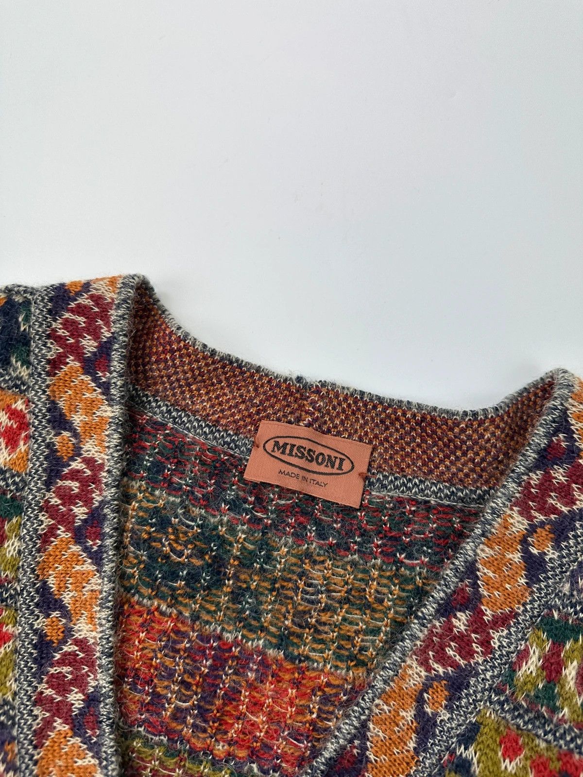 Missoni Missoni 90s Multicolor Jacquard Wool Mohair Cardigan Vest Size US L / EU 52-54 / 3 - 2 Thumbnail