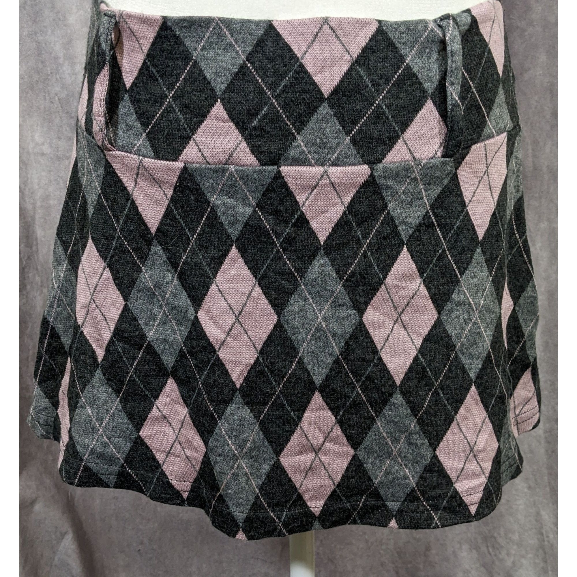 Other Y2K Mall Goth Pink Argyle Skirt by Zoe & Beth Size 33" - 4 Thumbnail
