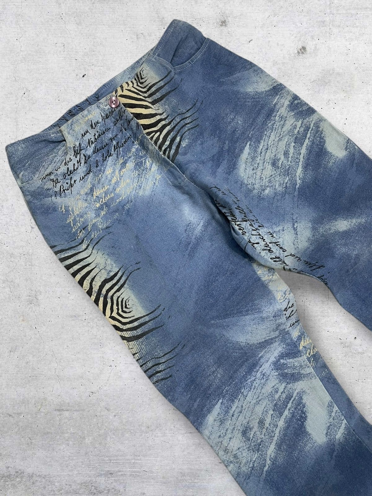 Vintage VINTAGE 80S OG ITALIAN DESIGNER POEM BLUE AQUARIUM ART PANT Size US 28 / EU 44 - 8 Thumbnail