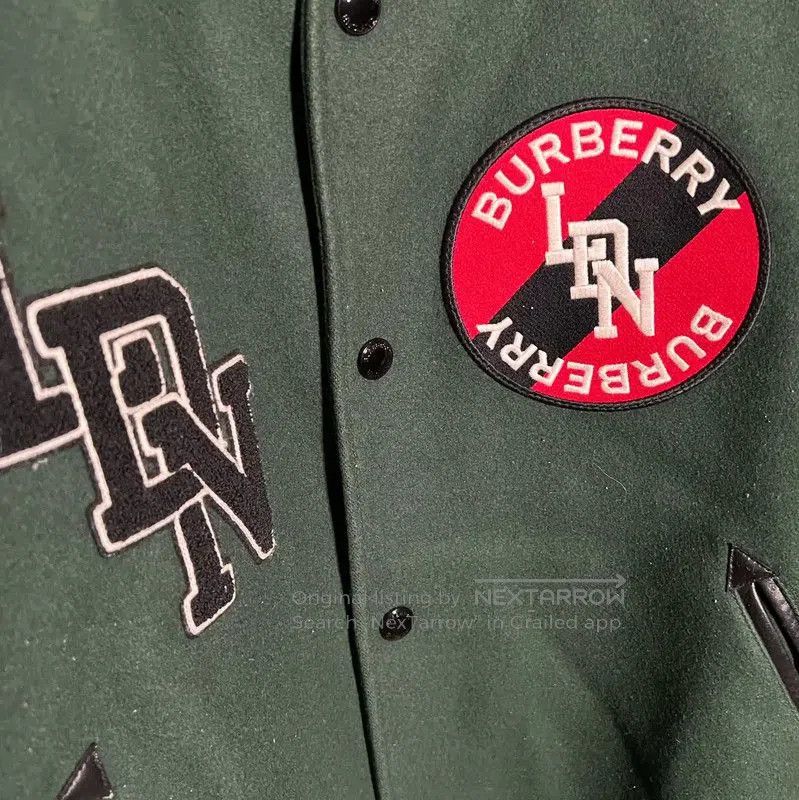Burberry Burberry Green Cotton Men's Varsity Jacket. Size US XXL / EU 58 / 5 - 3 Thumbnail
