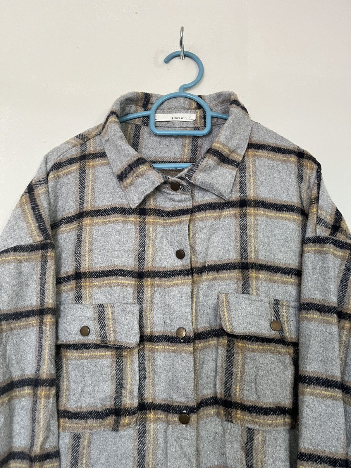 If Six Was Nine 💥Vintage 90s Lefty Button Wool Flannel Shadow Plaid Size US M / EU 48-50 / 2 - 4 Thumbnail