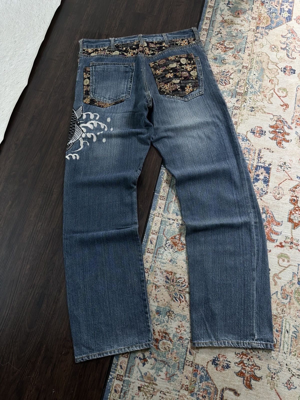 Karakuri Tamashii KARAKURI STYLE ‘ DOMINATE ‘ KOI EMBROIDERY JAPANESE DENIM Size US 30 / EU 46 - 7 Thumbnail