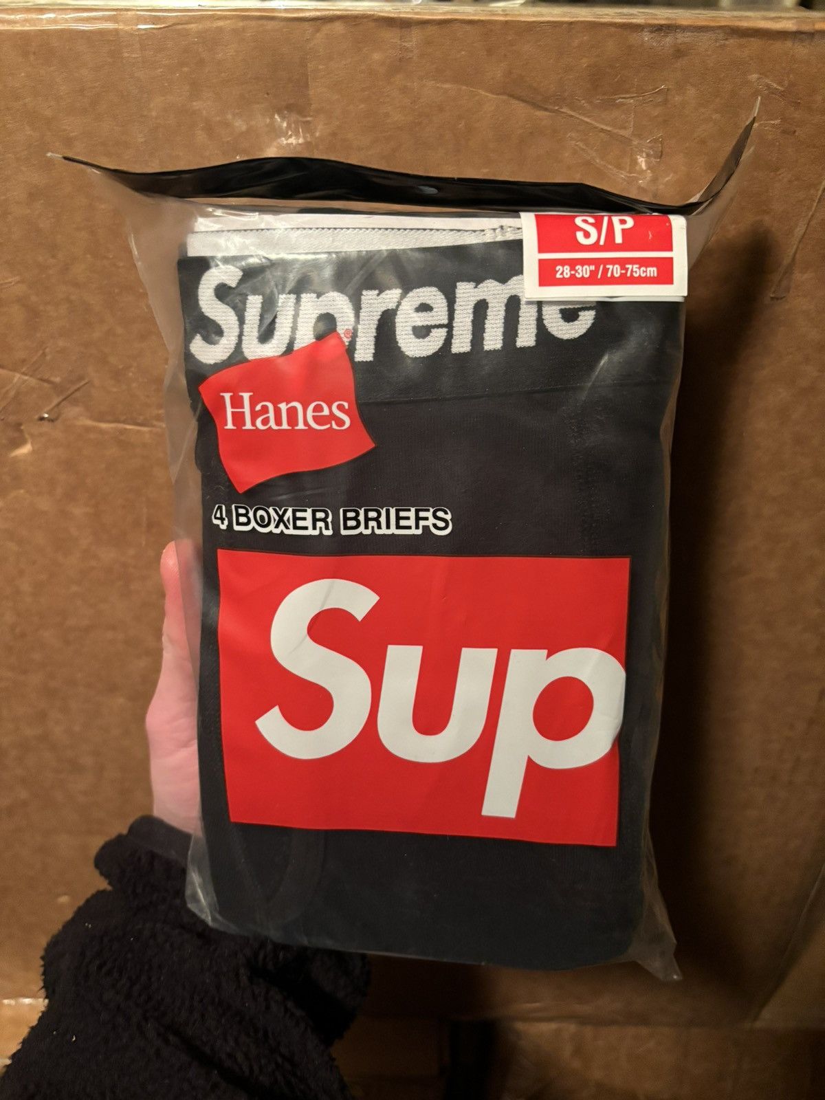 Supreme x Hanes Boxer Briefs (4 pack) - BLACK - SIZE SMALL