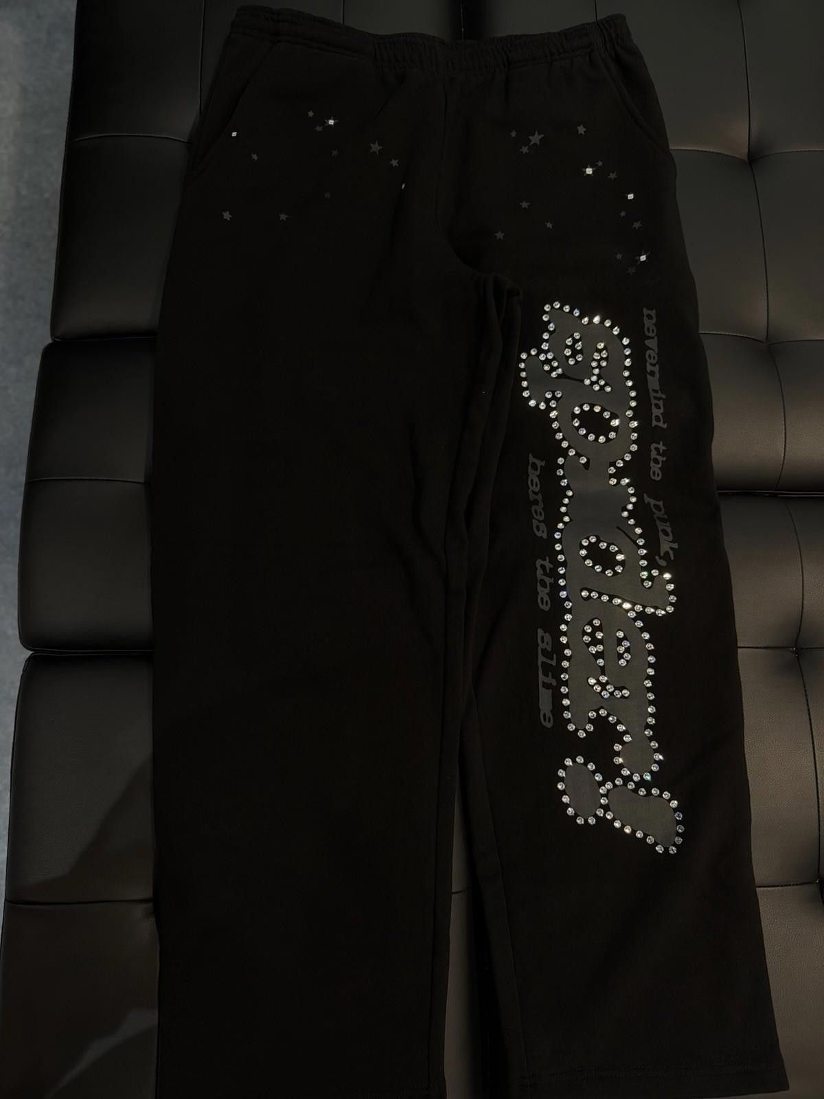 Sp5der Size M - Sp5der Worldwide Black VVS Stone Sweatpants Spider Size US 32 / EU 48 - 5 Thumbnail