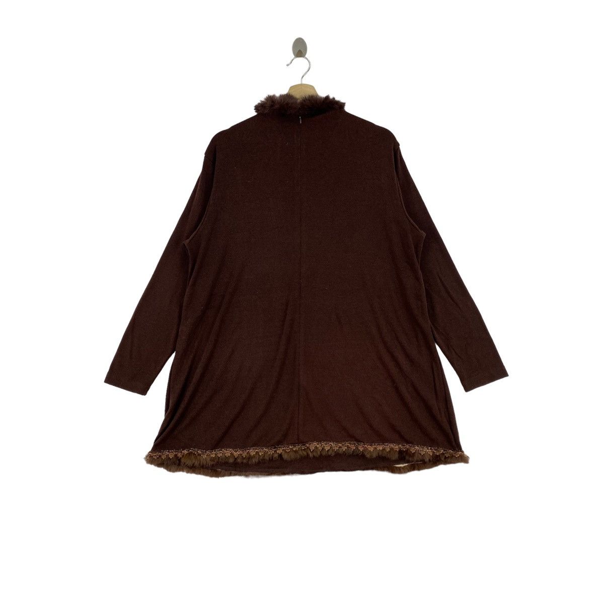 Japanese Brand YUKIZUMI Japanese Designer Furry Collar Brown Long Sleeve Size XL / US 12-14 / IT 48-50 - 1 Thumbnail
