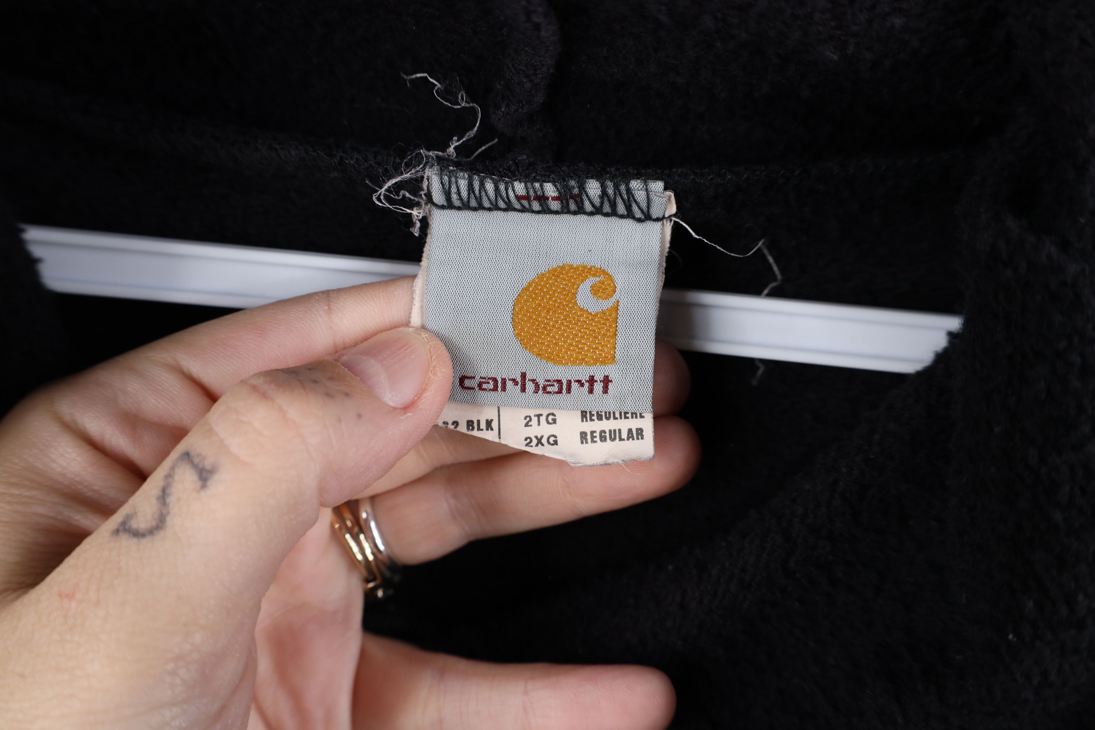 Carhartt × Vintage Vintage Y2K Carhartt Spell Out Heavyweight Hoodie Sweatshirt Size US XXL / EU 58 / 5 - 10 Thumbnail