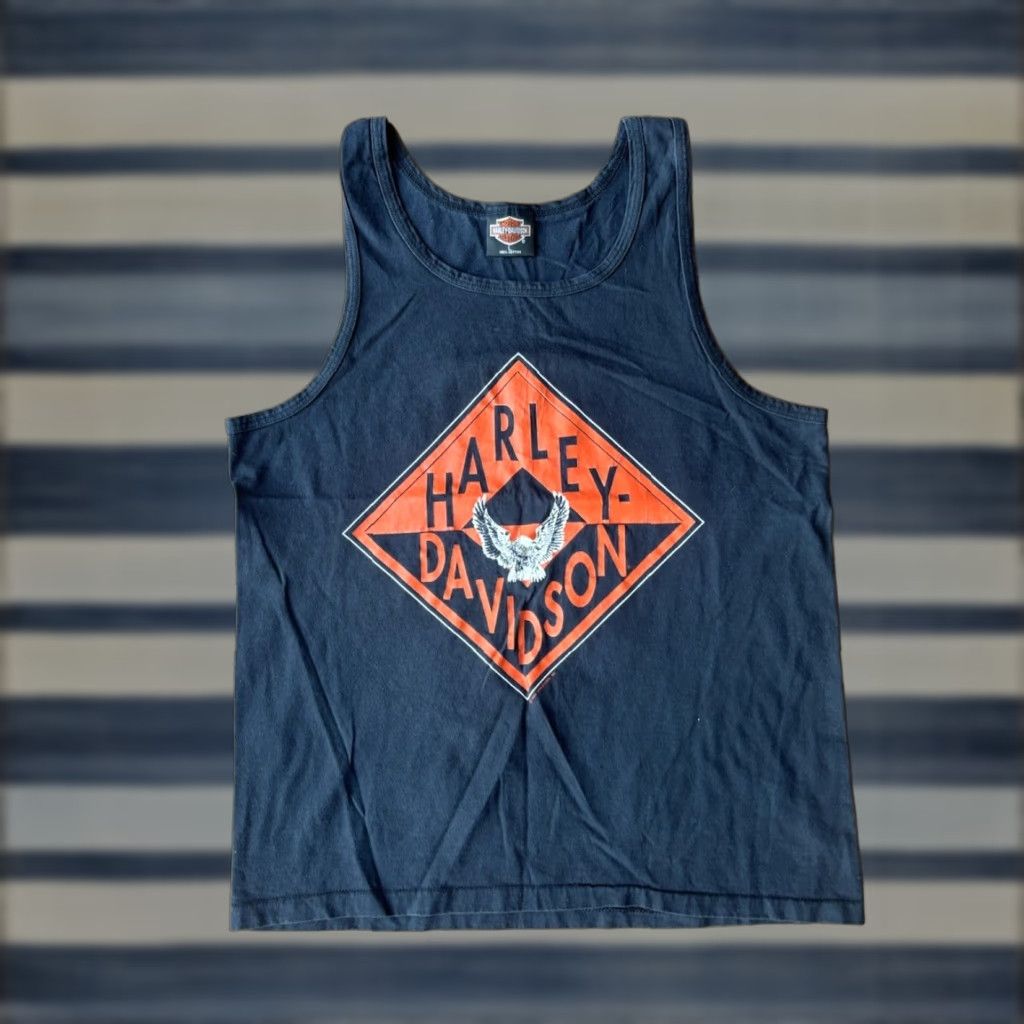 Harley Davidson VINTAGE Harley-Davidson Eagle Florida Tank Top L Men Black 90s Biker Motorcycle USA Ohio Size US L / EU 52-54 / 3 - 1 Thumbnail
