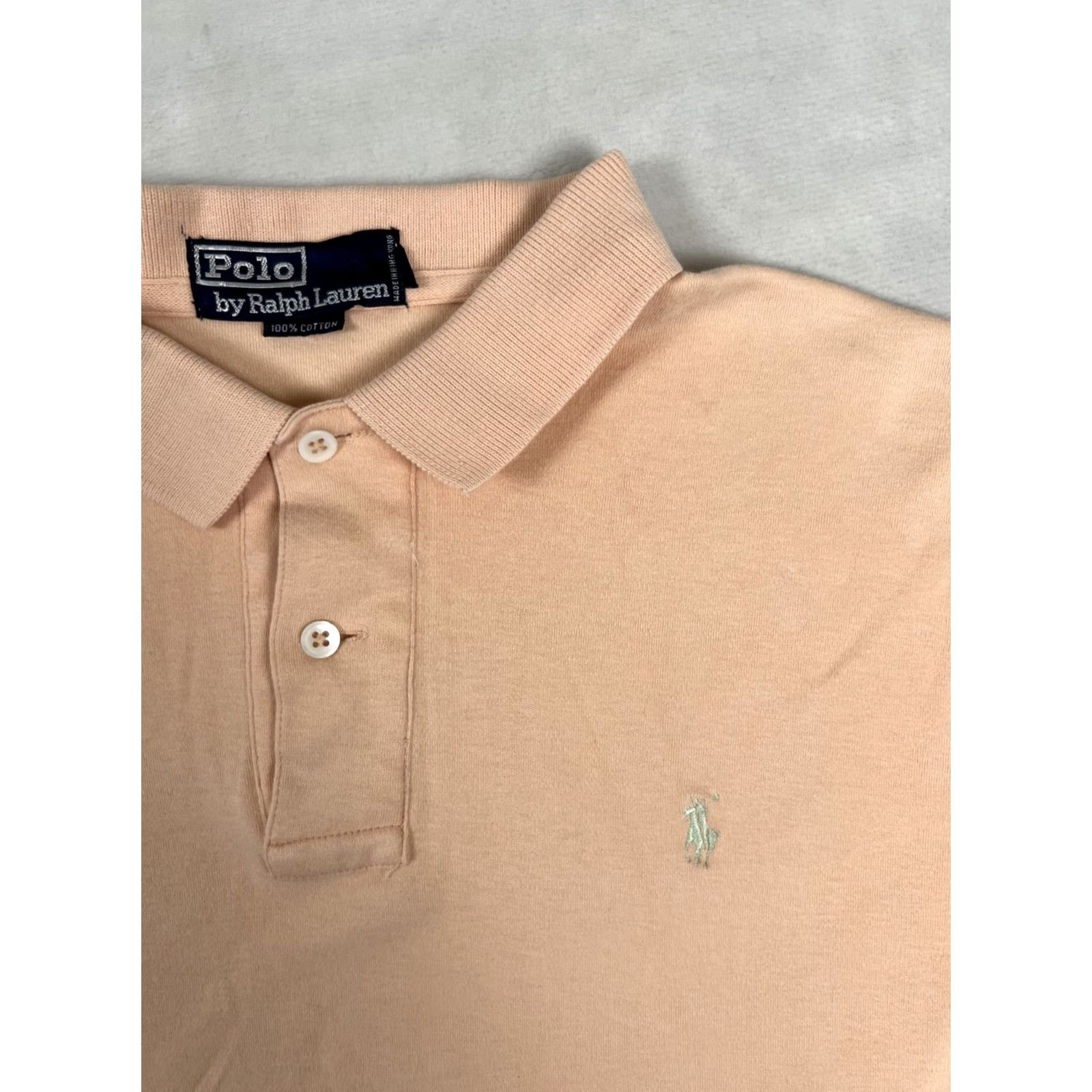 Polo Ralph Lauren VINTAGE Polo Ralph Lauren Polo Shirt Orange Peach Size L Men Short Sleeve Knit Cotton Logo Solid Classic Golf Hong Kong Size US L / EU 52-54 / 3 - 2 Thumbnail