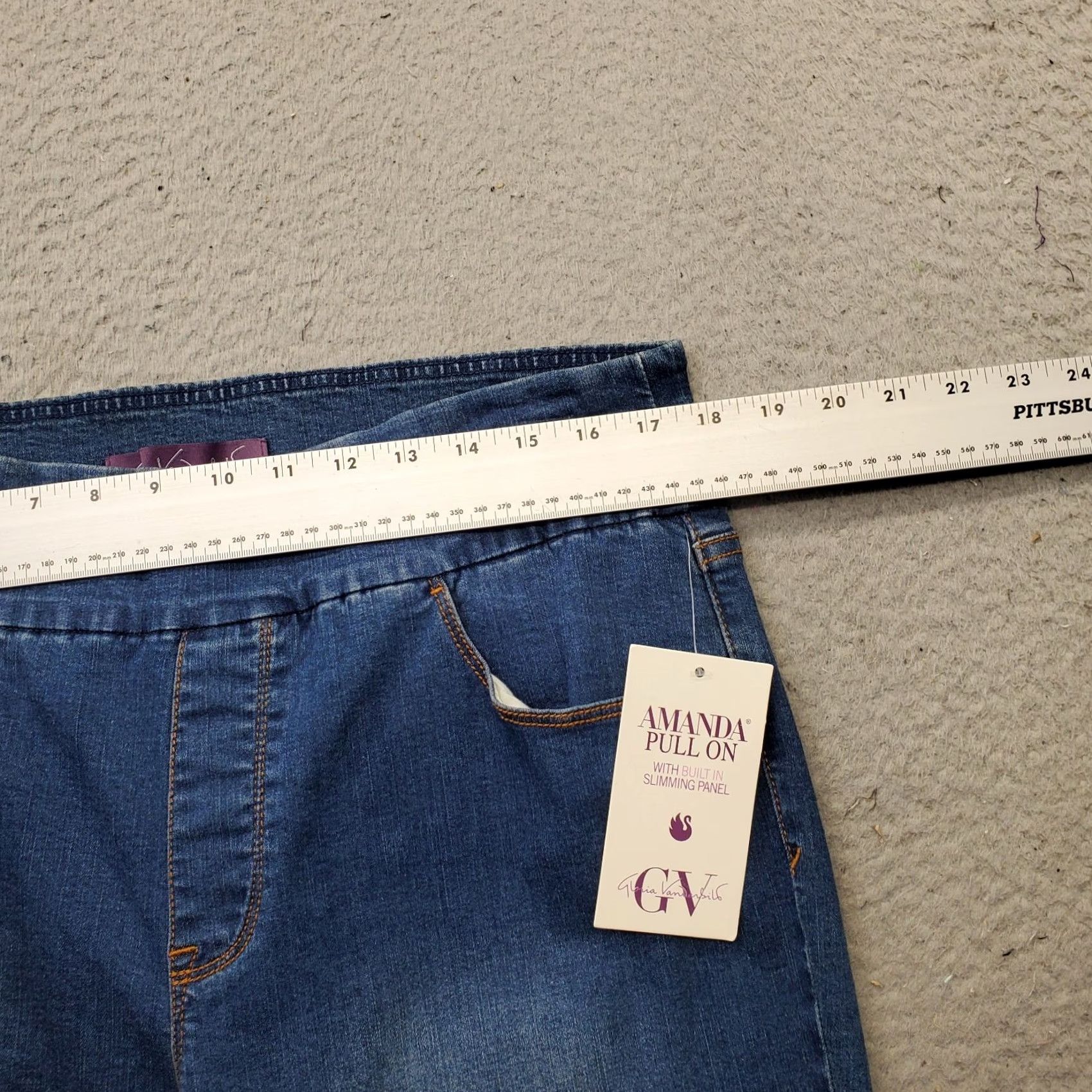 Gloria Vanderbilt Gloria Vanderbilt Amanda Jeans Womens 16 Blue Denim Slimming High Waist Pull On Jeans Size 38" / US 16 / IT 52 - 6 Thumbnail