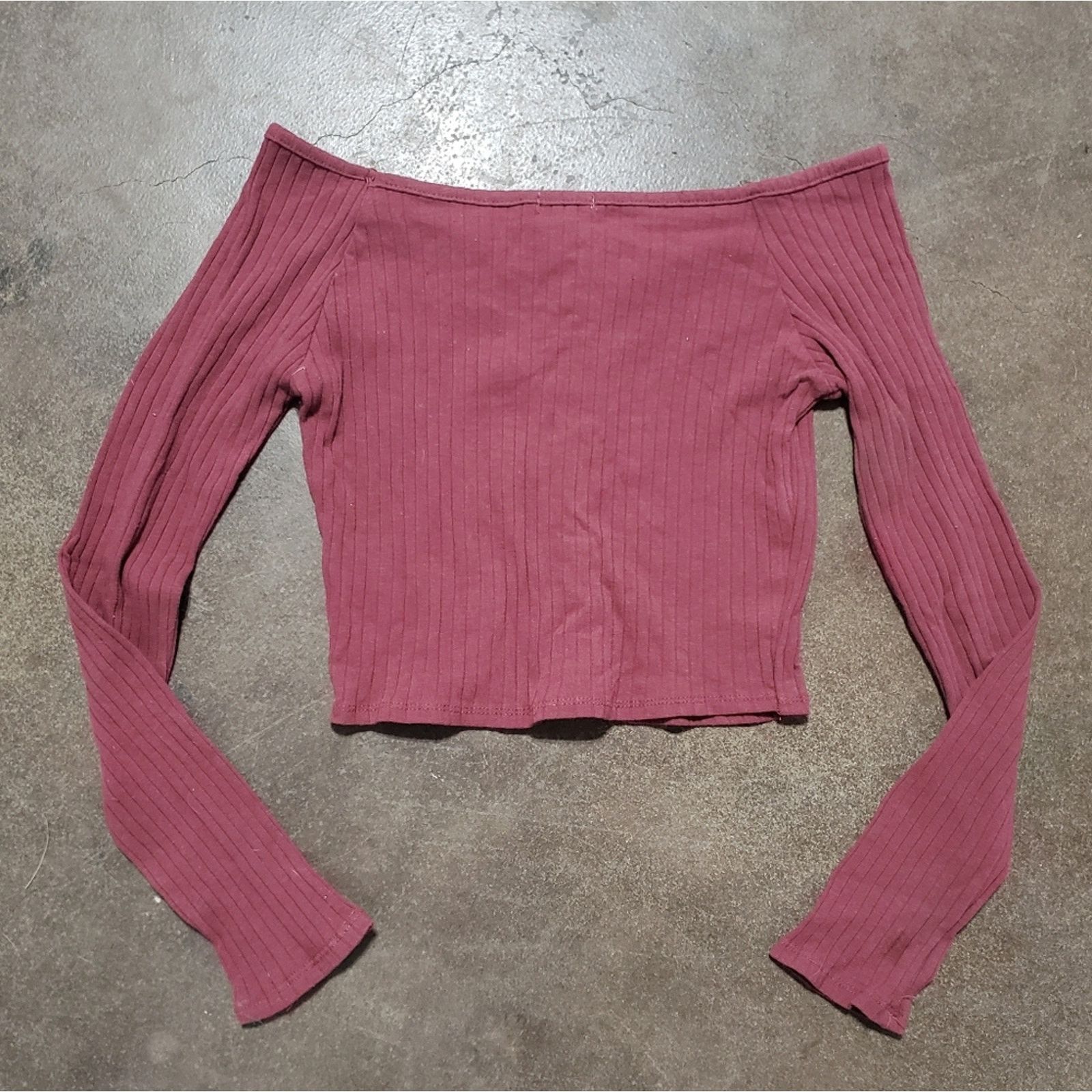 Other Burgundy Cropped | BOZZOLO | Laced Up Long Sleeve Size L / US 10 / IT 46 - 2 Thumbnail