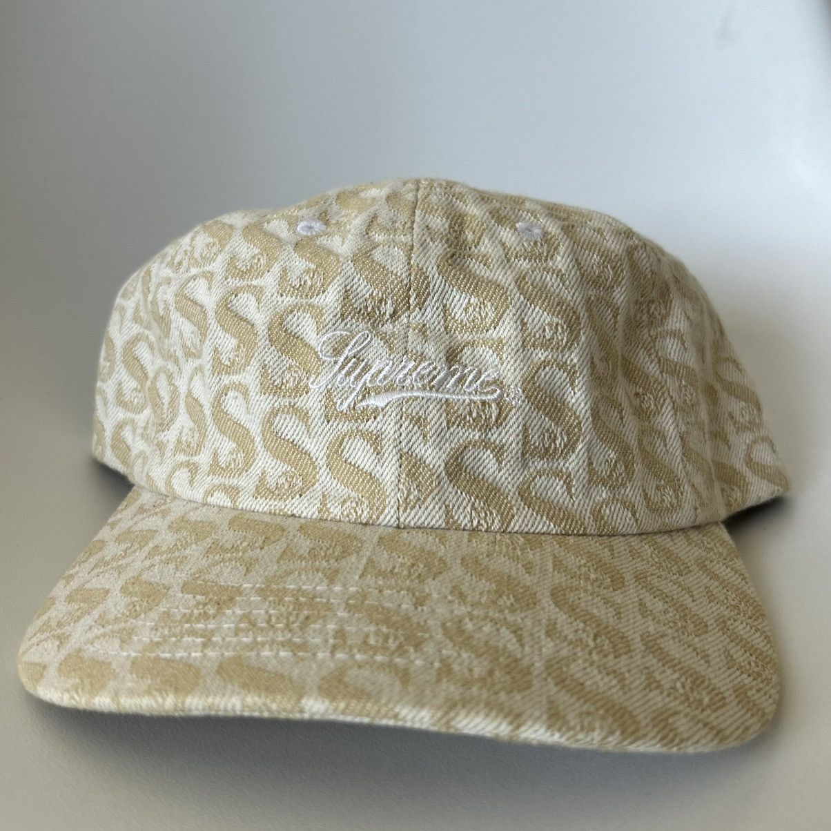 Supreme 2021 Supreme Script Monogram Denim 6 panel hat Size ONE SIZE - 1 Thumbnail