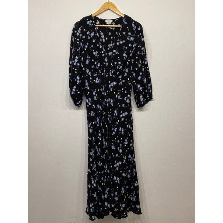 Other Ghost London Arley Viscose Black Floral V-Neck Maxi Dress Si Size XL / US 12-14 / IT 48-50 - 1 Thumbnail