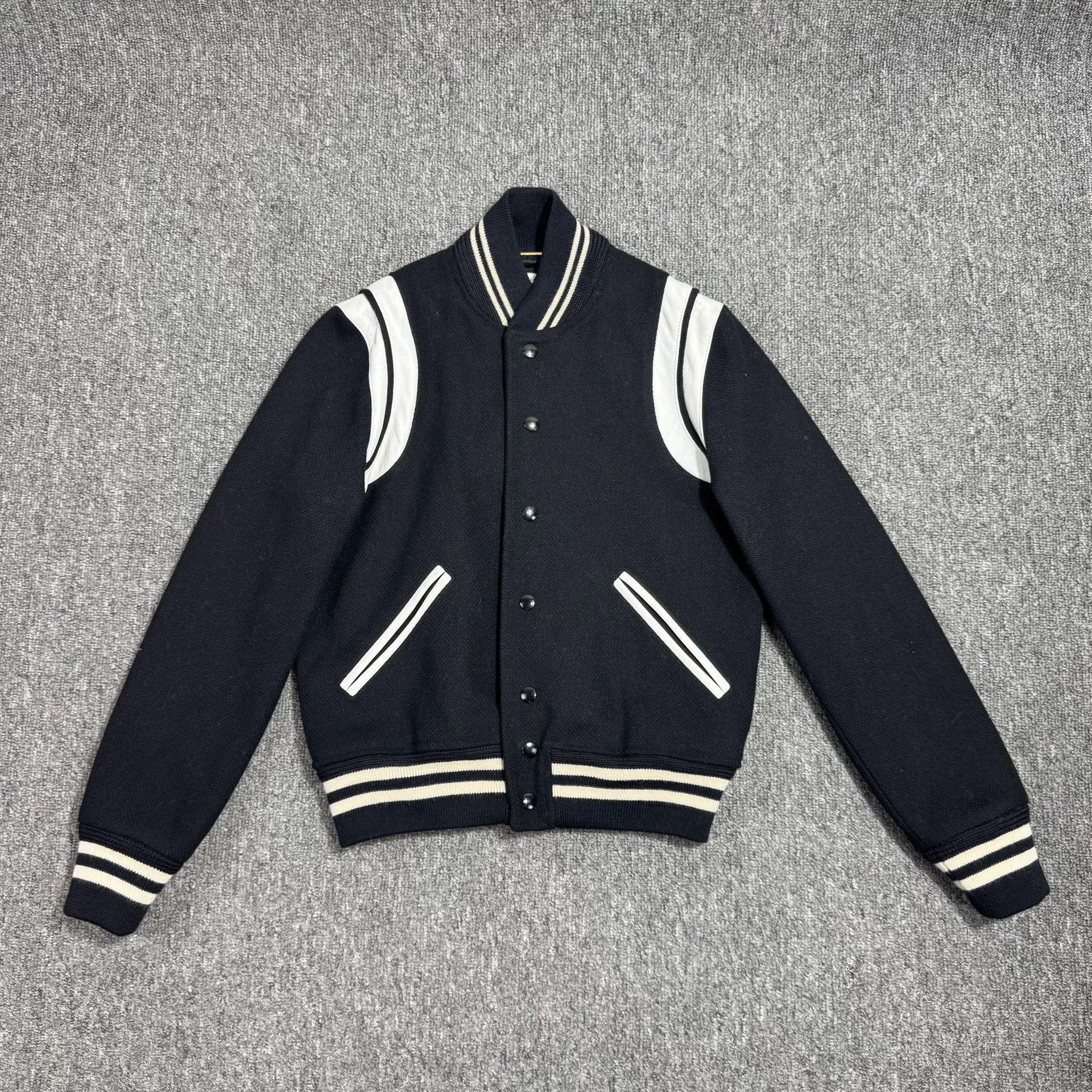 Saint Laurent Paris Saint Laurent Black White Varsity Jacket Size US XXS / EU 40 - 1 Thumbnail
