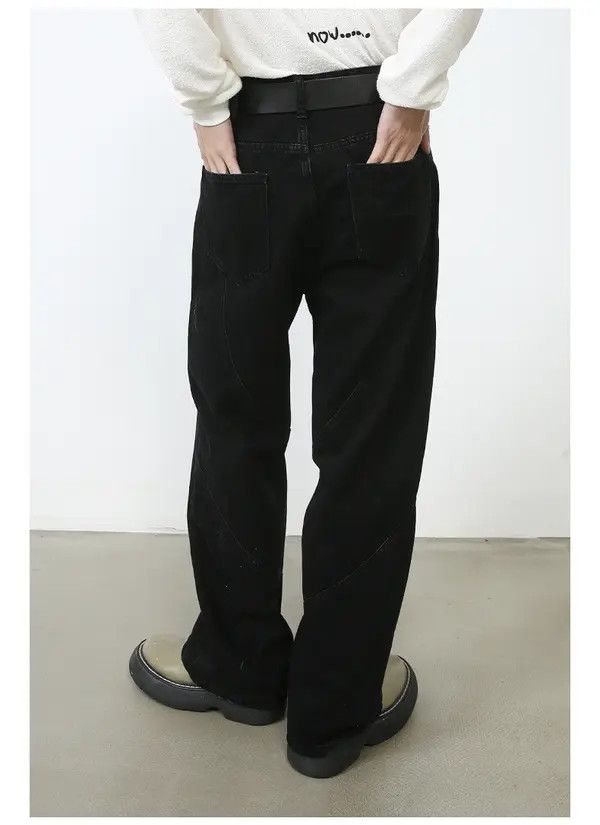 VIBE Japanese retro stitching loose wide-leg casual jeans for men Size US 32 / EU 48 - 6 Thumbnail