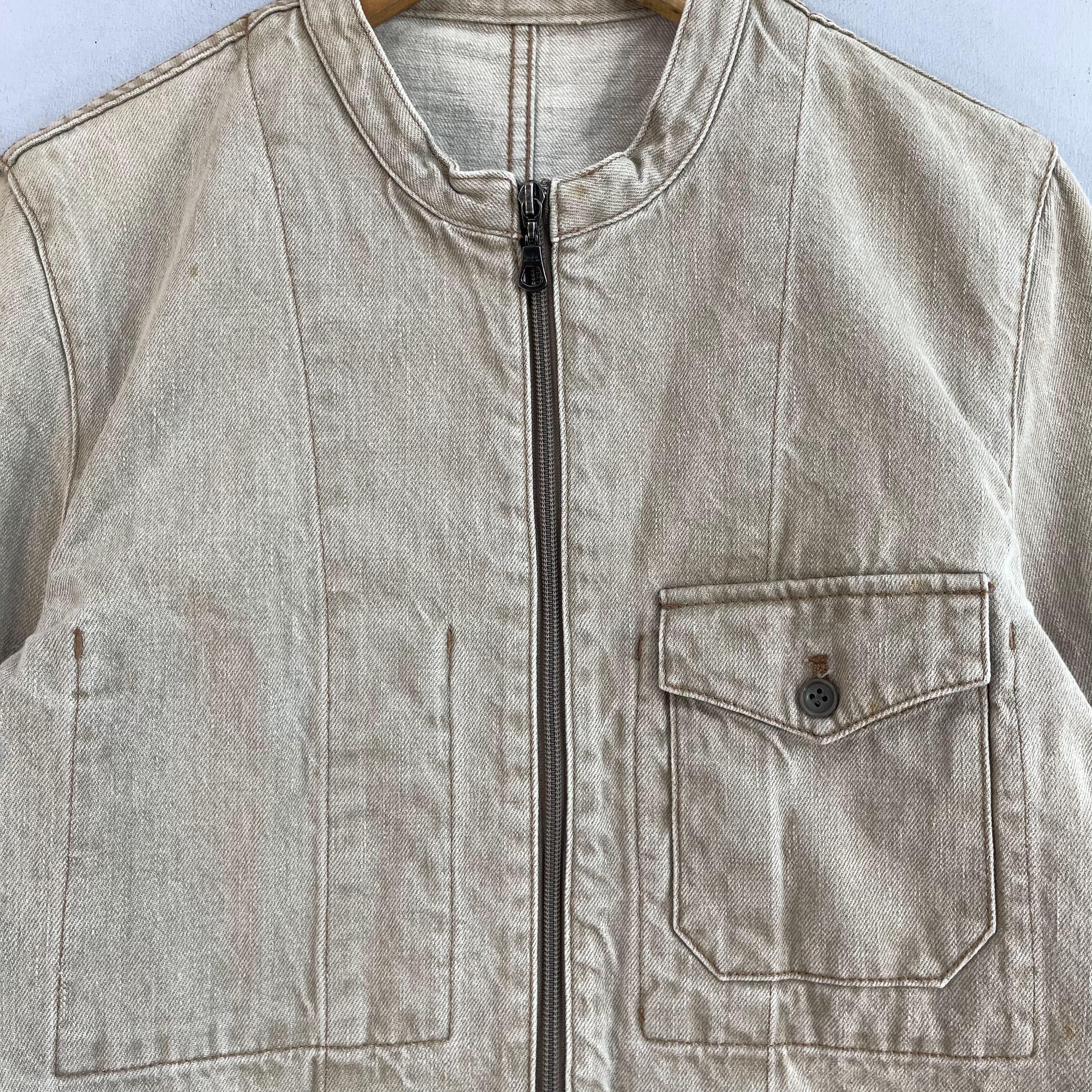 Japanese Brand × Melrose Vintage MEN'S MELROSE Denim Zipper Distressed Jacket Size US M / EU 48-50 / 2 - 2 Thumbnail