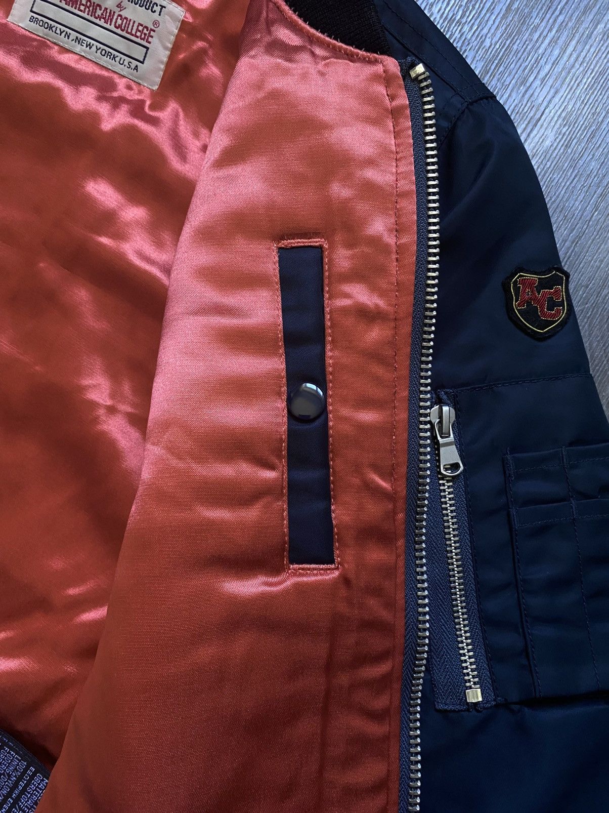 Schott Schott Bros. Inc. MA-1 American College Navy Bomber Jacket Size S / US 4 / IT 40 - 15 Thumbnail