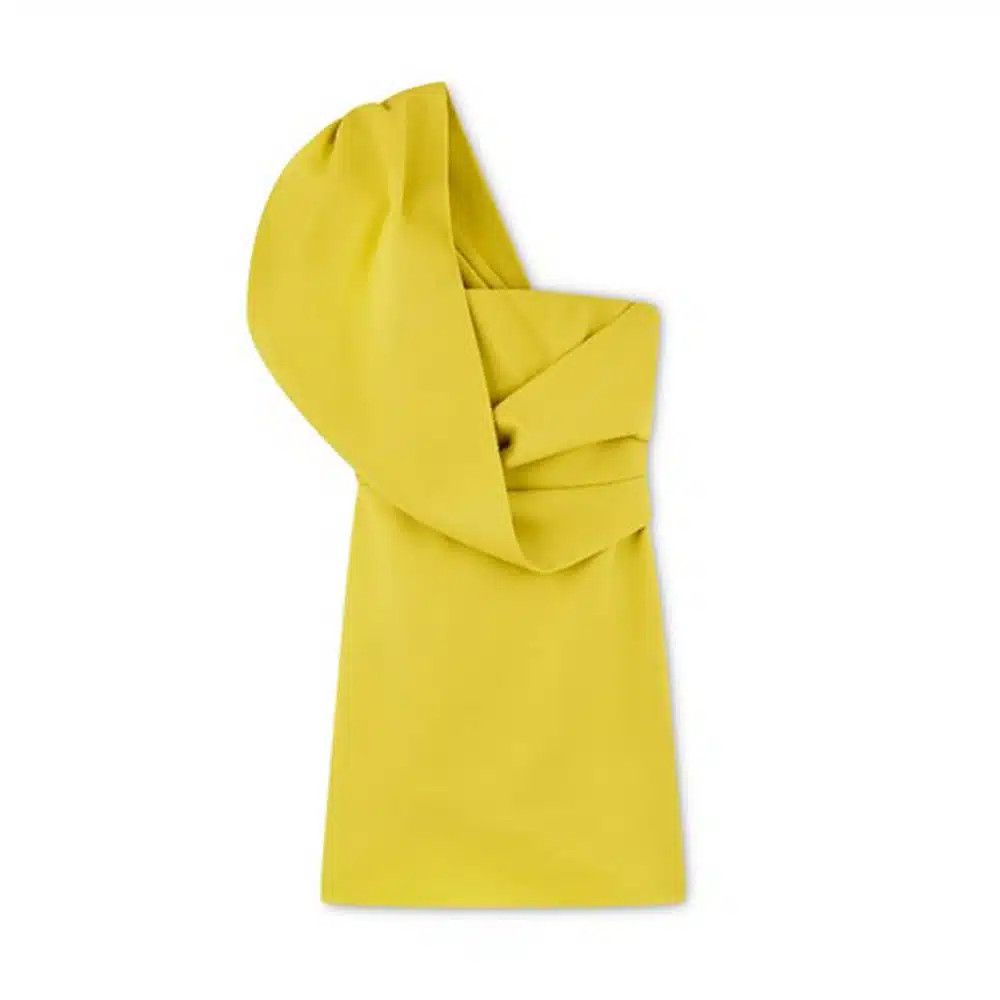 Tom Ford o1loc1c0625 AB3095 One Shoulder Mini Dress in Yellow Size XS / US 0-2 / IT 36-38 - 1 Thumbnail