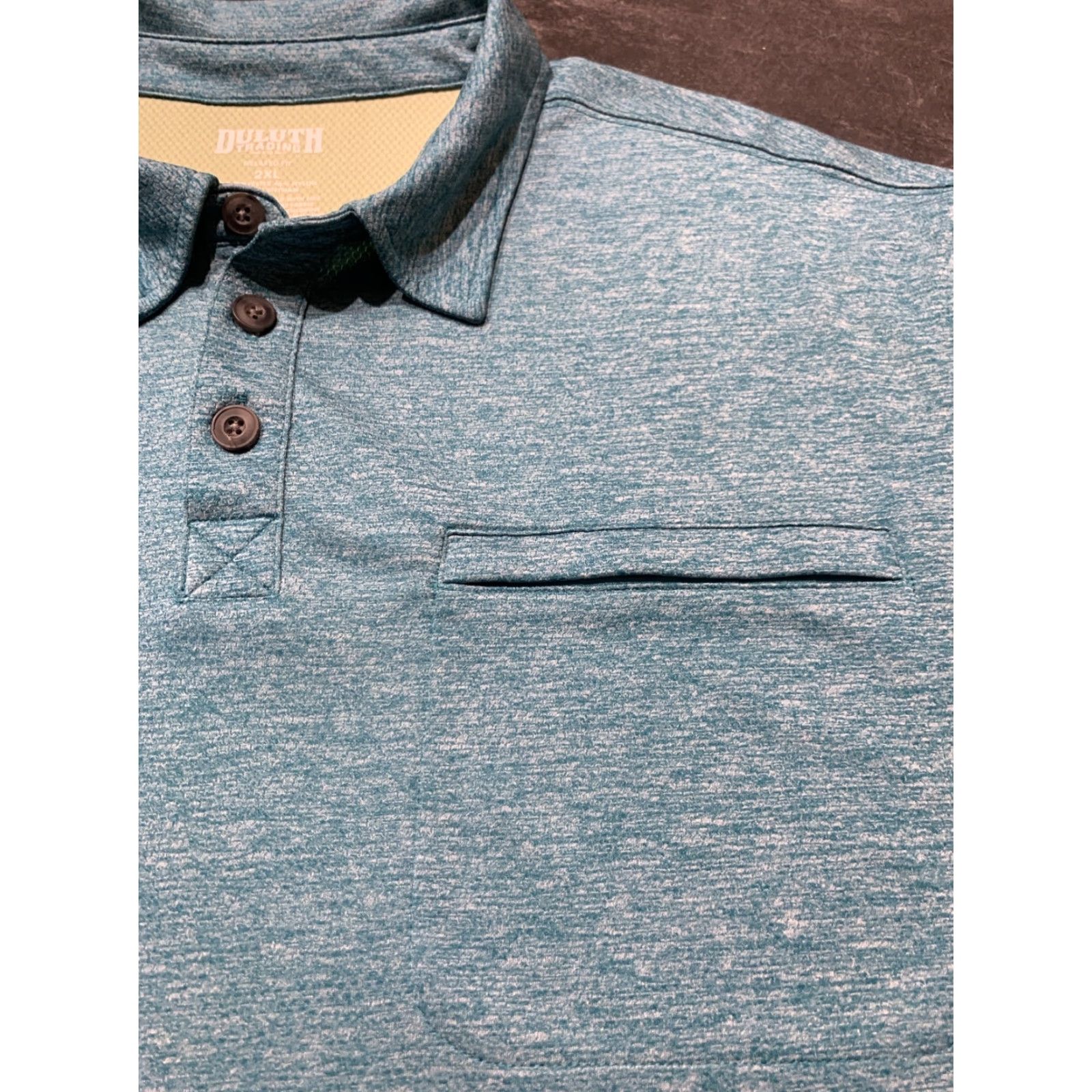 Duluth Trading Company Duluth Trading Men's Polo Shirt 2XL Turquoise Short Sleeve Wicking Casual Size US XXL / EU 58 / 5 - 4 Thumbnail