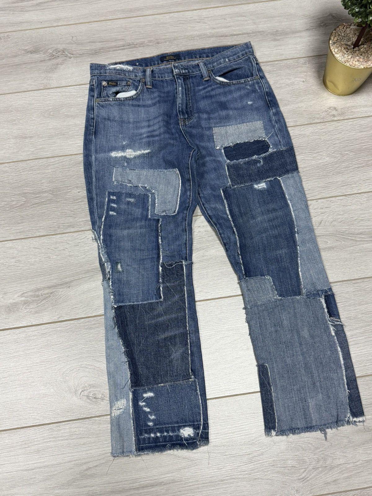 Polo Ralph Lauren POLO Ralph Lauren patchwork pieces jeans sewn pants vintage Size US 29 - 2 Thumbnail