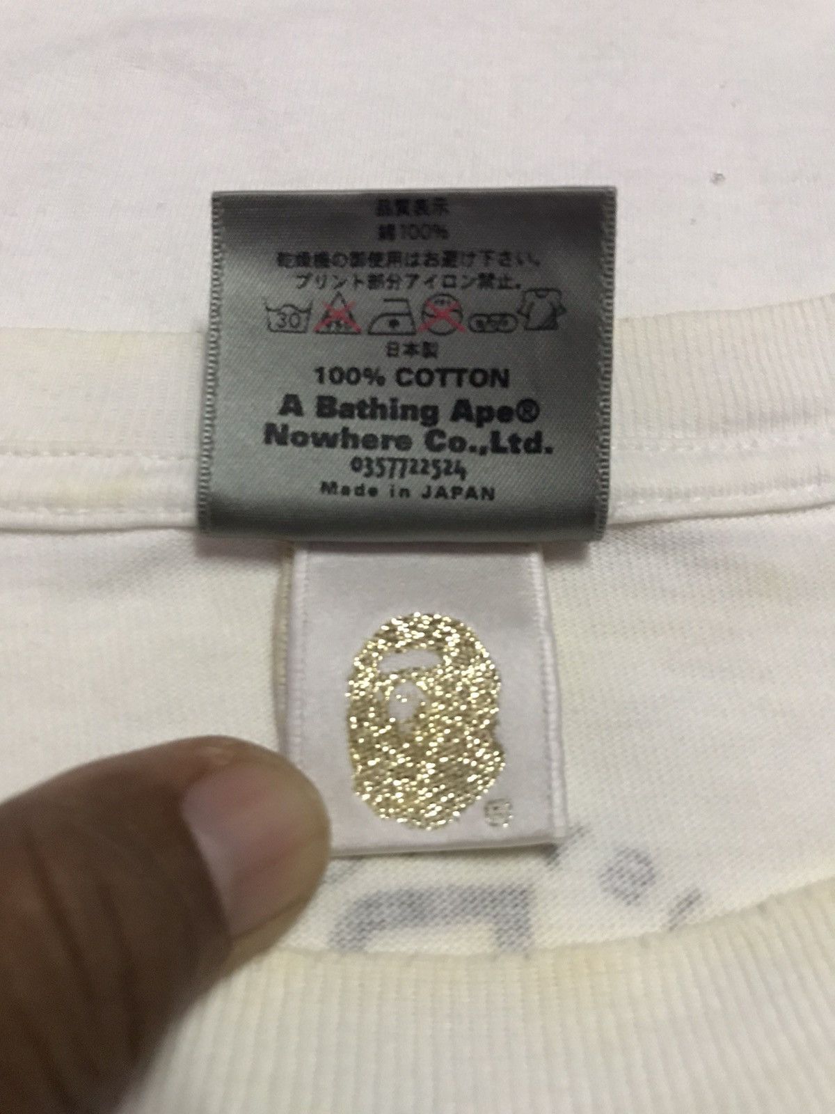 Bape 2008 OG Baby Milo BAPE Fruit Logo L/S Spellout Size US M / EU 48-50 / 2 - 8 Thumbnail