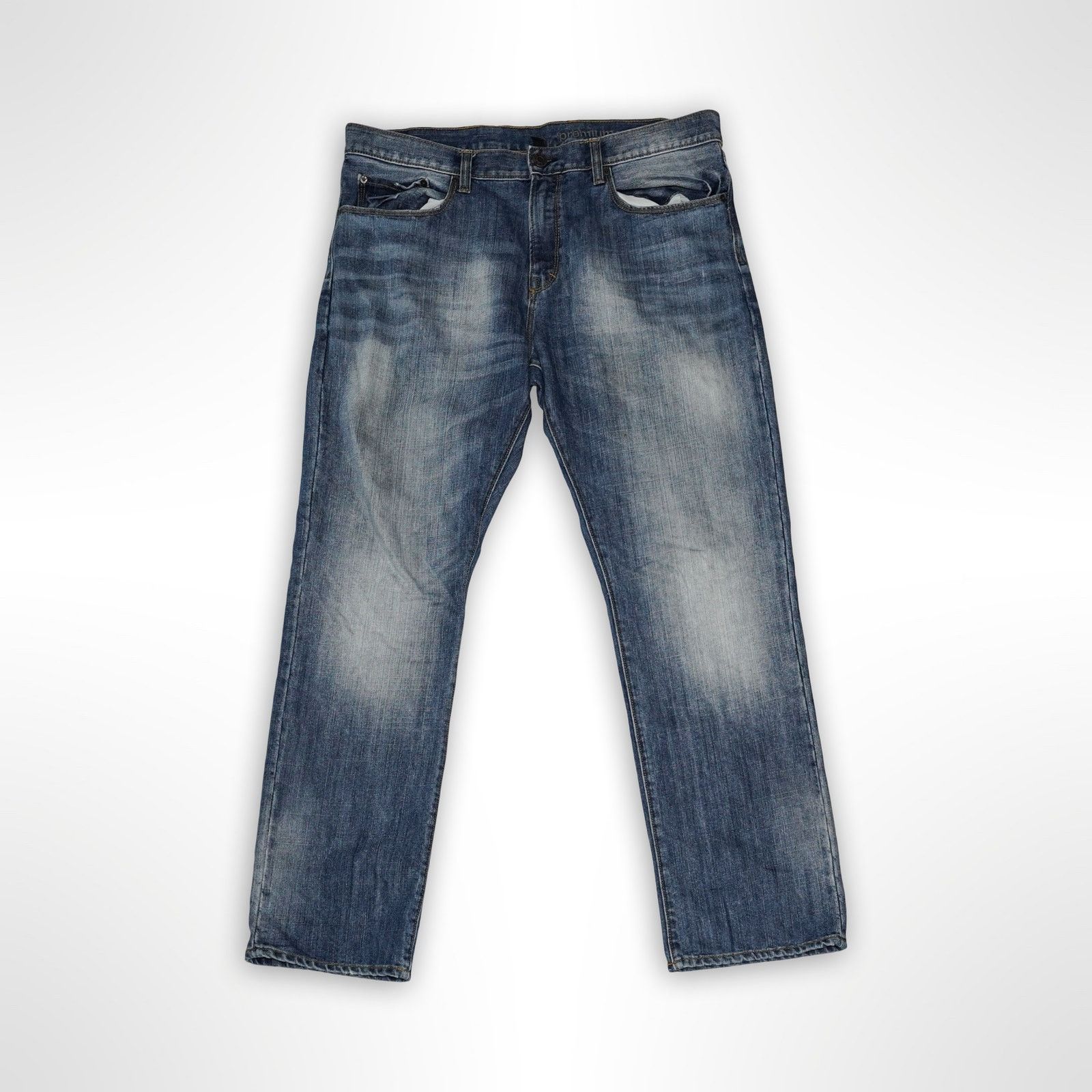 Gap Gap Premium Straight Fit Jeans - Men's 38x32 Distressed Size US 38 / EU 54 - 1 Thumbnail