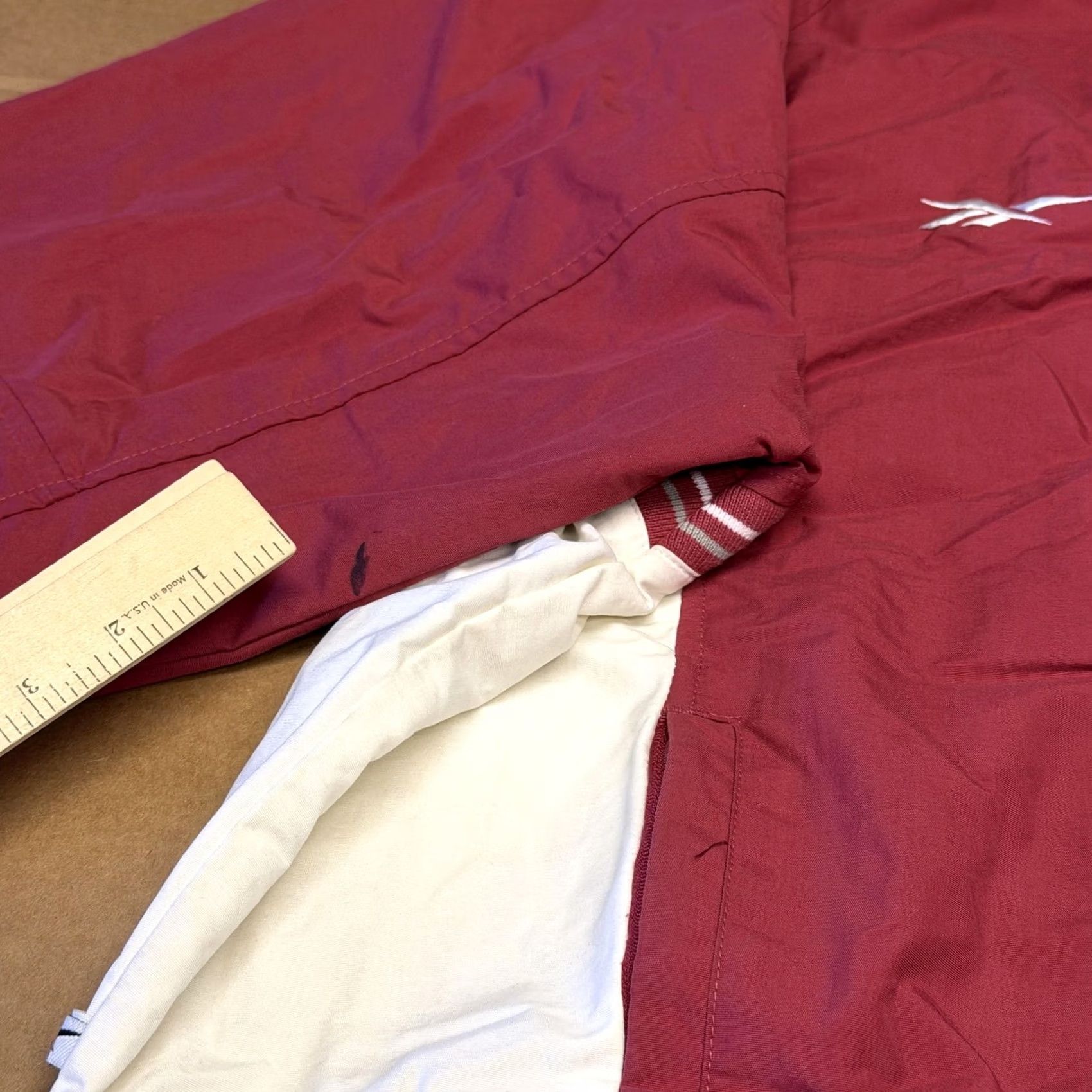 Reebok VINTAGE Reebok Jacket Mens XL Red Nylon Varsity Full Zip Windbreaker 90s Wind-Resistant Zipper Pockets Embroidered Logo Striped Rib Trim Casual Travel Size US XL / EU 56 / 4 - 4 Thumbnail