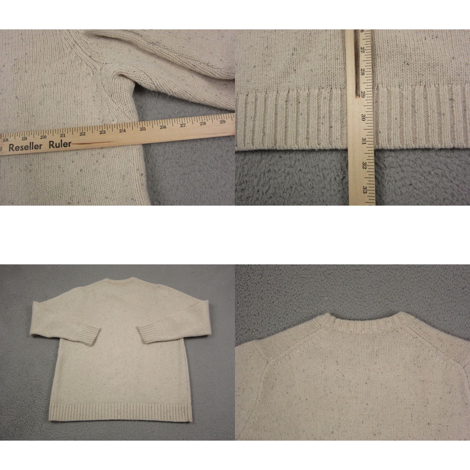 Duluth Sweater Mens XLT Adult Wool Crew Neck Pullover Beige Beig e Knit - Classic Modern Knit - Big & Tall