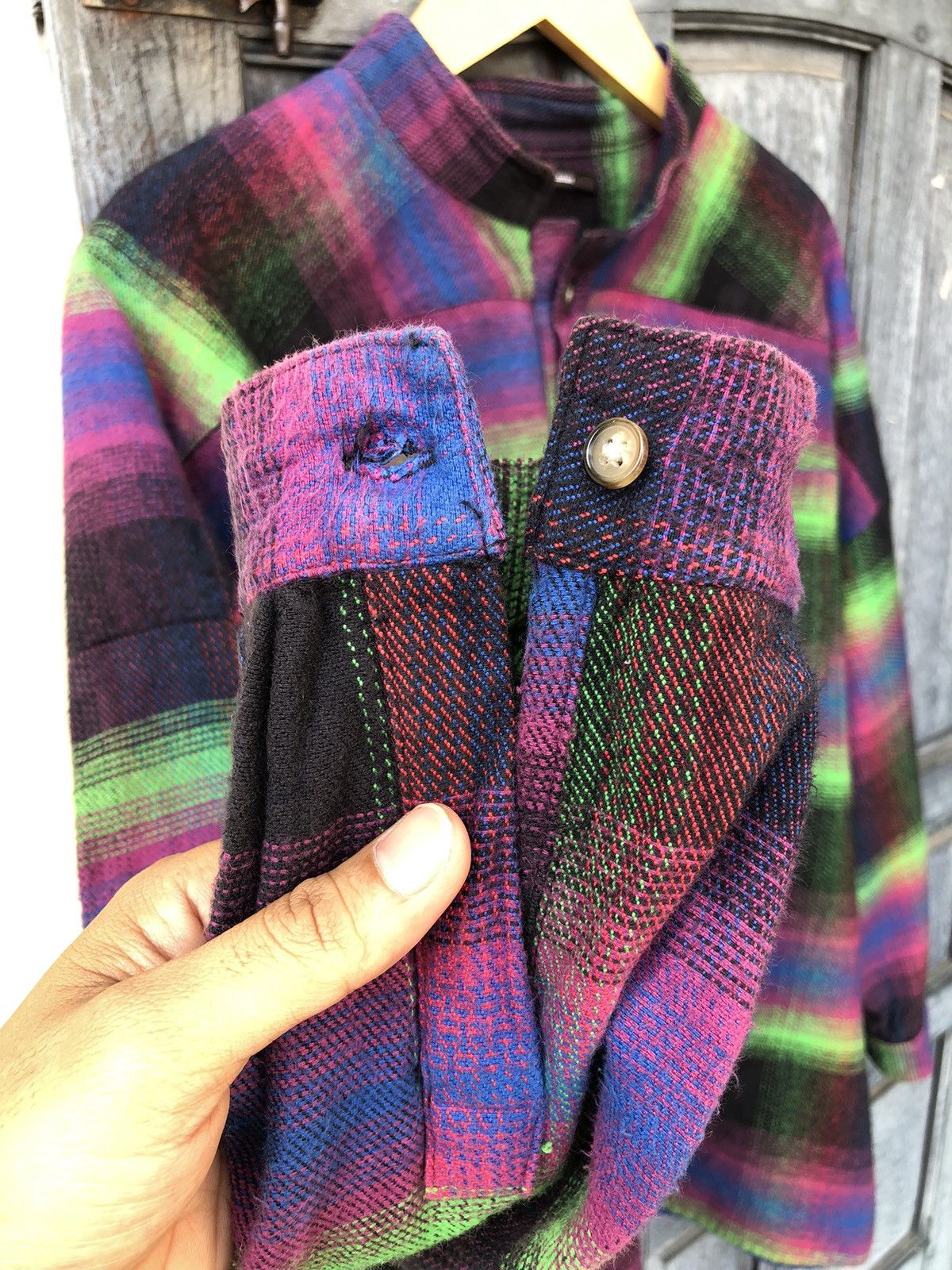 Japanese Brand Kastane Trippy Psychedelic Loose Oversize Flannel Size US XXL / EU 58 / 5 - 8 Thumbnail