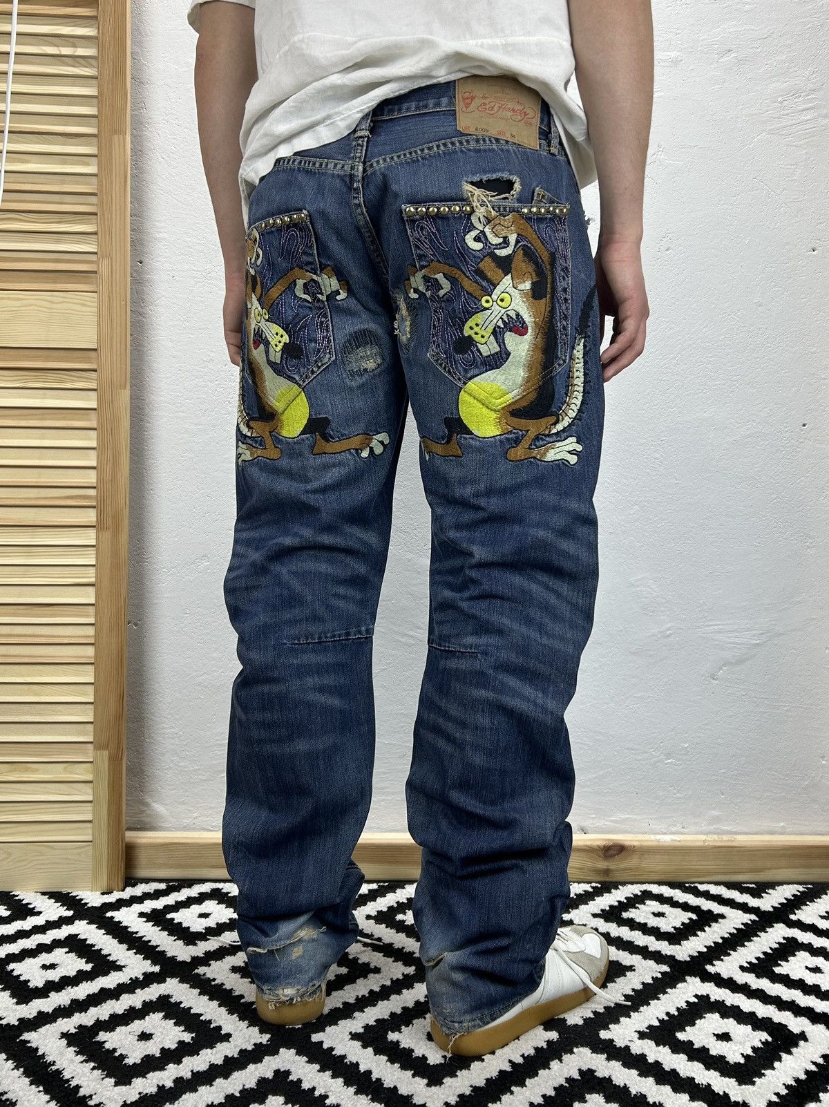 エドハーディ デニム 32 Ed Hardy❤32インチ エドハーディー 濃紺デニムジーンズ