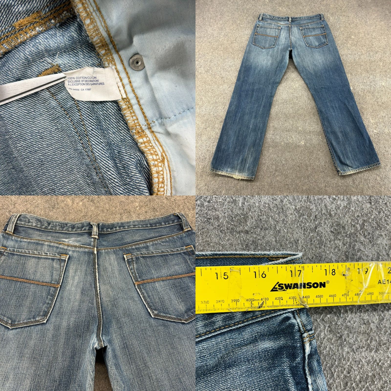 Gap Gap Jeans Men 34x30 Blue Straight Regular Distressed Medium Wash 5-Pocket Denim Slimming Stretch Vintage? No (1969) 1969 Gap Mens Jeans Size US 34 / EU 50 - 9 Thumbnail