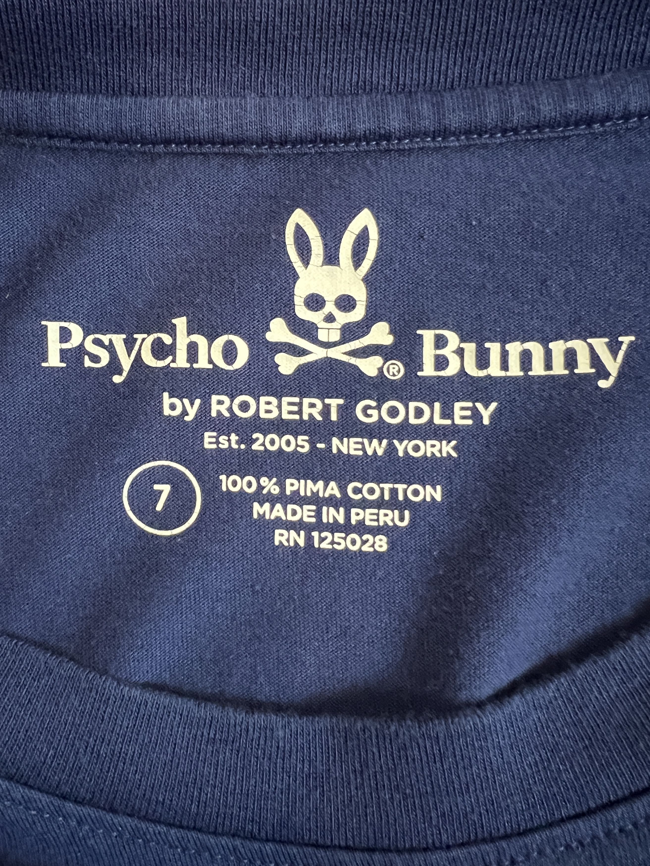 Psycho Bunny Psycho Bunny Men's T-Shirt 100% Pima Cotton Navy Blue Size US L / EU 52-54 / 3 - 5 Thumbnail