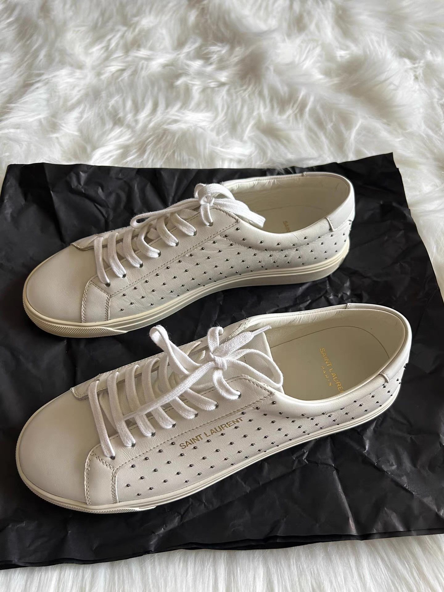 Saint Laurent Paris Saint Laurent Stud-Decorated Men's Shoes Ｑ23 Size US 7 / EU 40 - 1 Thumbnail