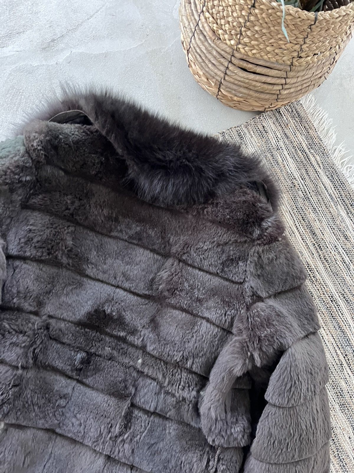 Japanese Brand Vintage Lynx Fur Coat Avantgarde Y2K Dark Grey Green Tint Size M / US 6-8 / IT 42-44 - 13 Thumbnail
