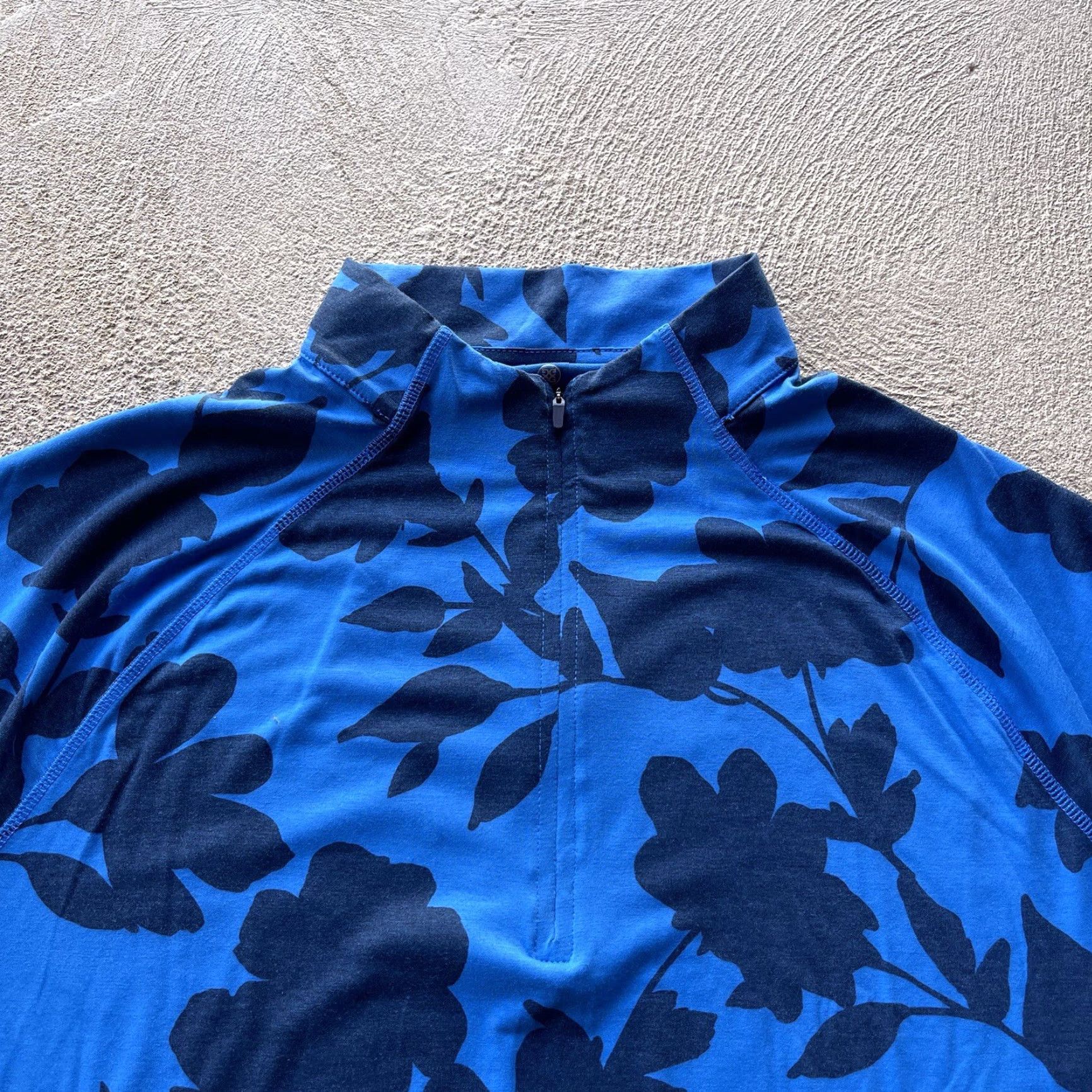 Vintage G Fore Men's XL Blue 1/4 Zip Floral Sweater Golf Performance Stretch Basic Shirt Size US XL / EU 56 / 4 - 3 Thumbnail