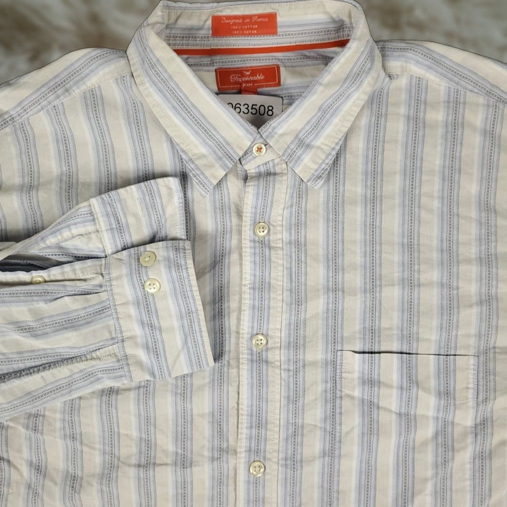 Faconnable Faonnable Button-Up Shirt Mens XL Blue Striped Casual Long  Sleeve Classic Preppy | Grailed