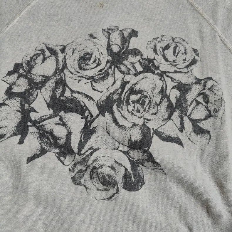 Saint Michael Saint Michael Rose print worn-out pullover sweatshirt Size US M / EU 48-50 / 2 - 7 Thumbnail