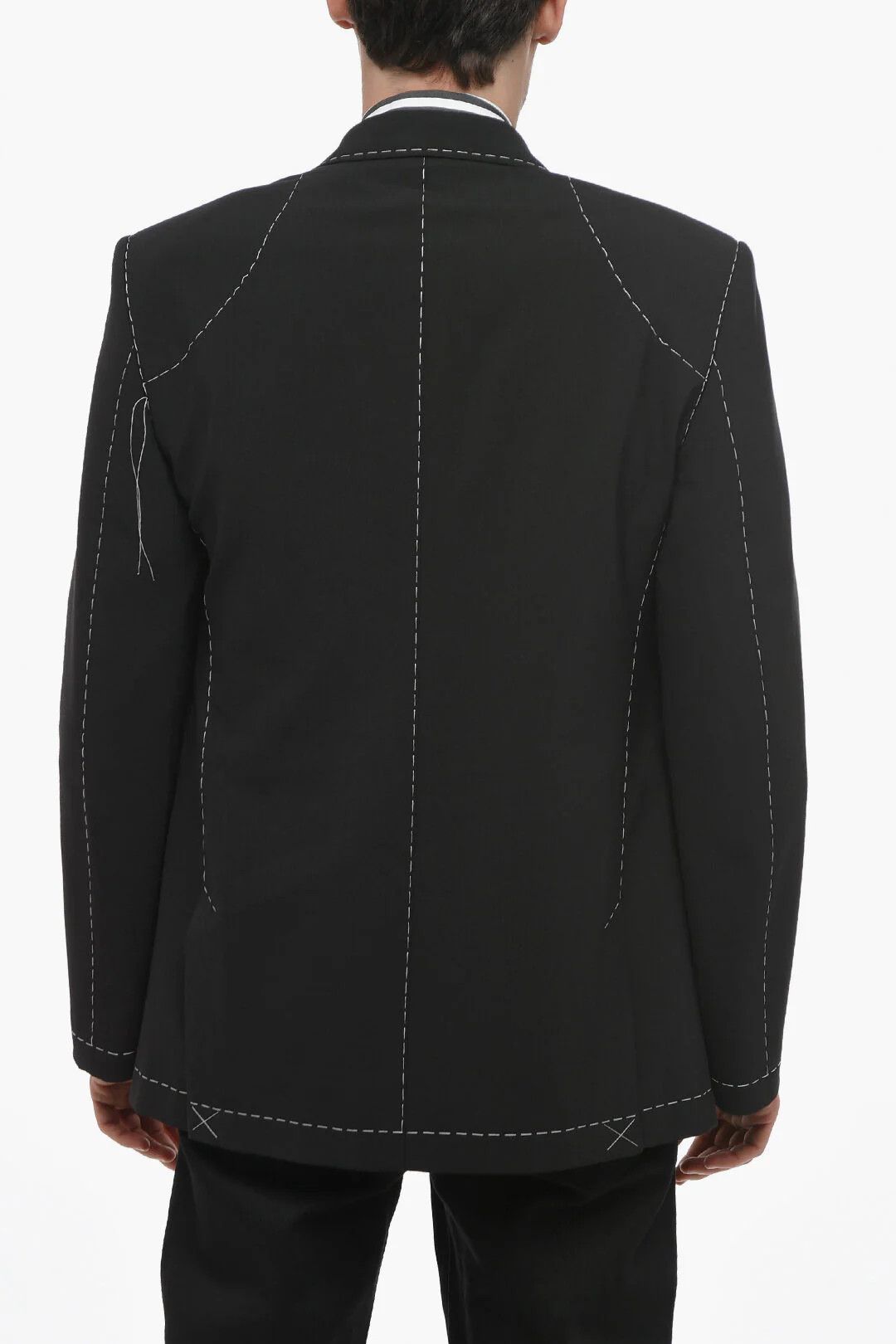 Off-White og1mm0426 Double-Breasted Wool-Blend Blazer in Black Size US L / EU 52-54 / 3 - 2 Thumbnail