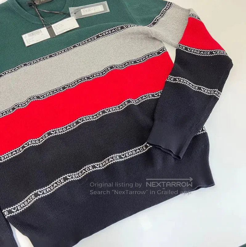 Versace Versace Multicolor Cotton Blend Long Sleeve Sweater . Size US XXL / EU 58 / 5 - 3 Thumbnail