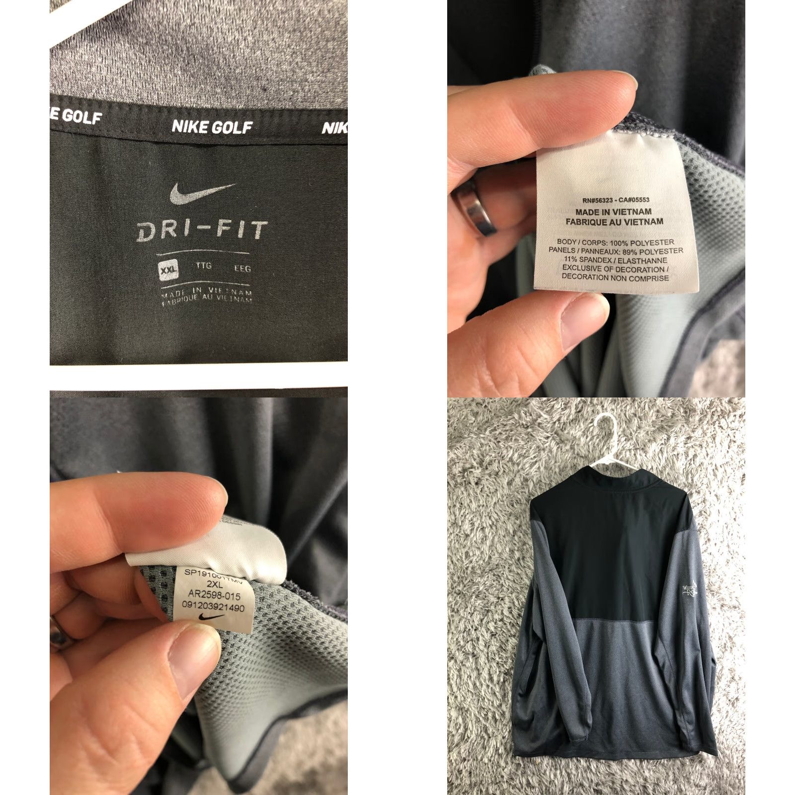 Nike Nike Golf Sweatshirt Mens XXL Gray Pullover 1/4 Zip Longsleeve Sponsored Size US XXL / EU 58 / 5 - 8 Thumbnail