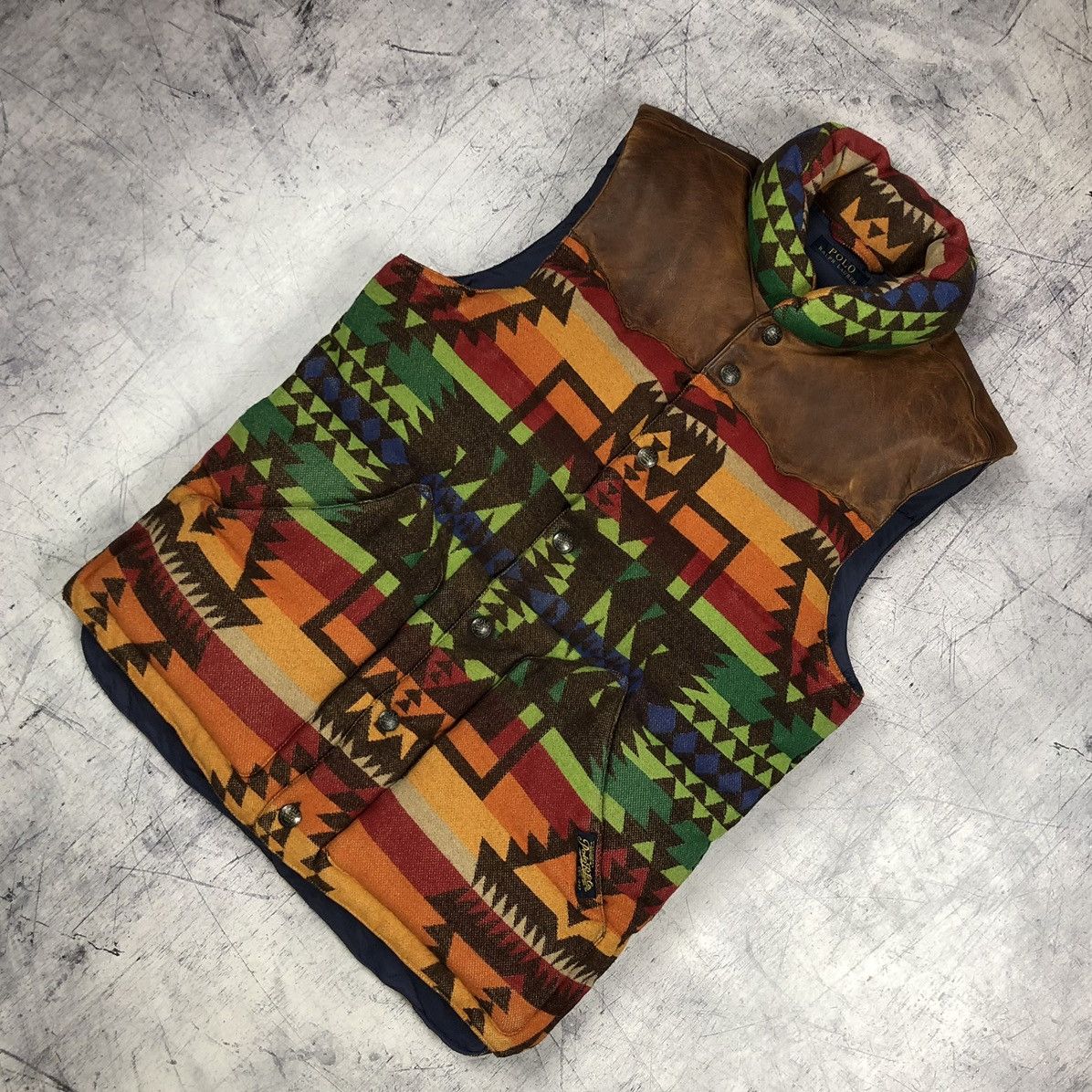 Designer Rare Vintage Polo Ralph Lauren Aztec Wool Nylon Skin Vest og Size US S / EU 44-46 / 1 - 3 Thumbnail