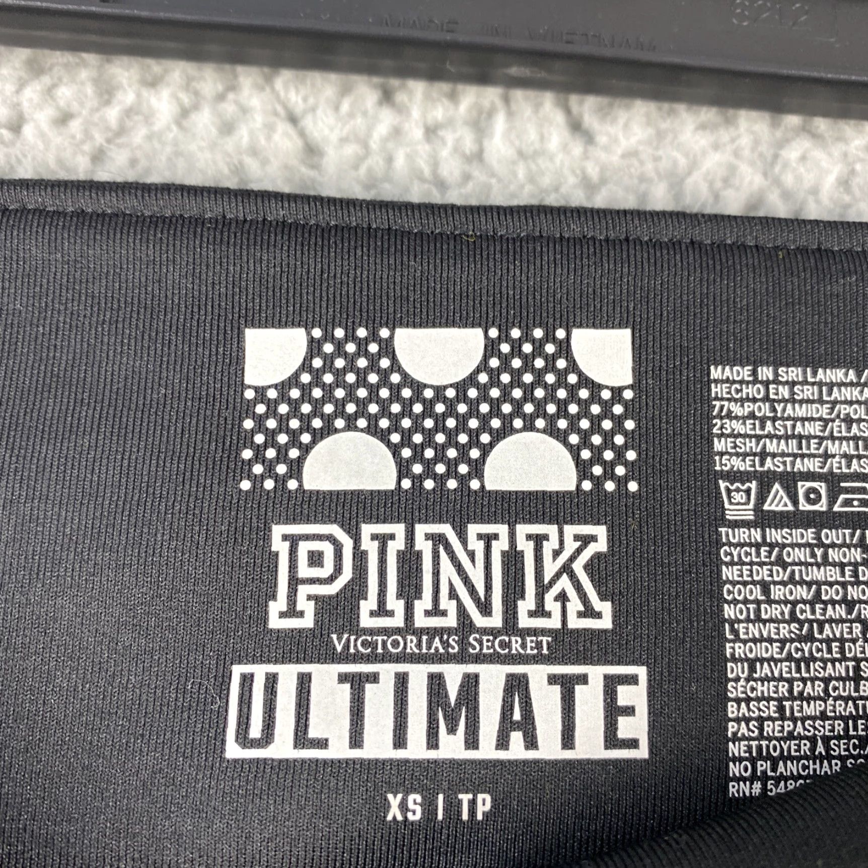 Vintage Victoria's Secret PINK Leggings - Women's XS Black Elastic Waist Jegging Activewear 39-29 Cross Theme Size 26" / US 2 / IT 38 - 4 Thumbnail